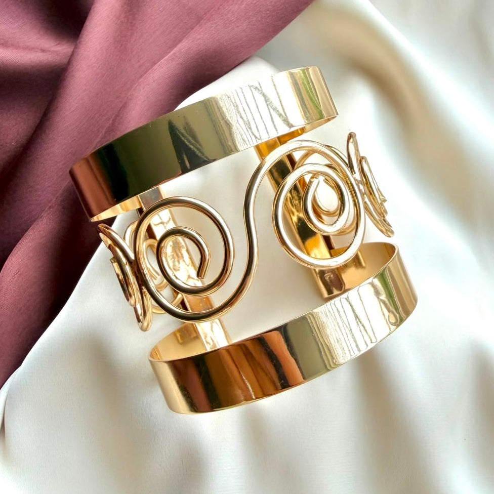 TFC Adjustable Trendy Loop Gold Plated Bracelet Cuff