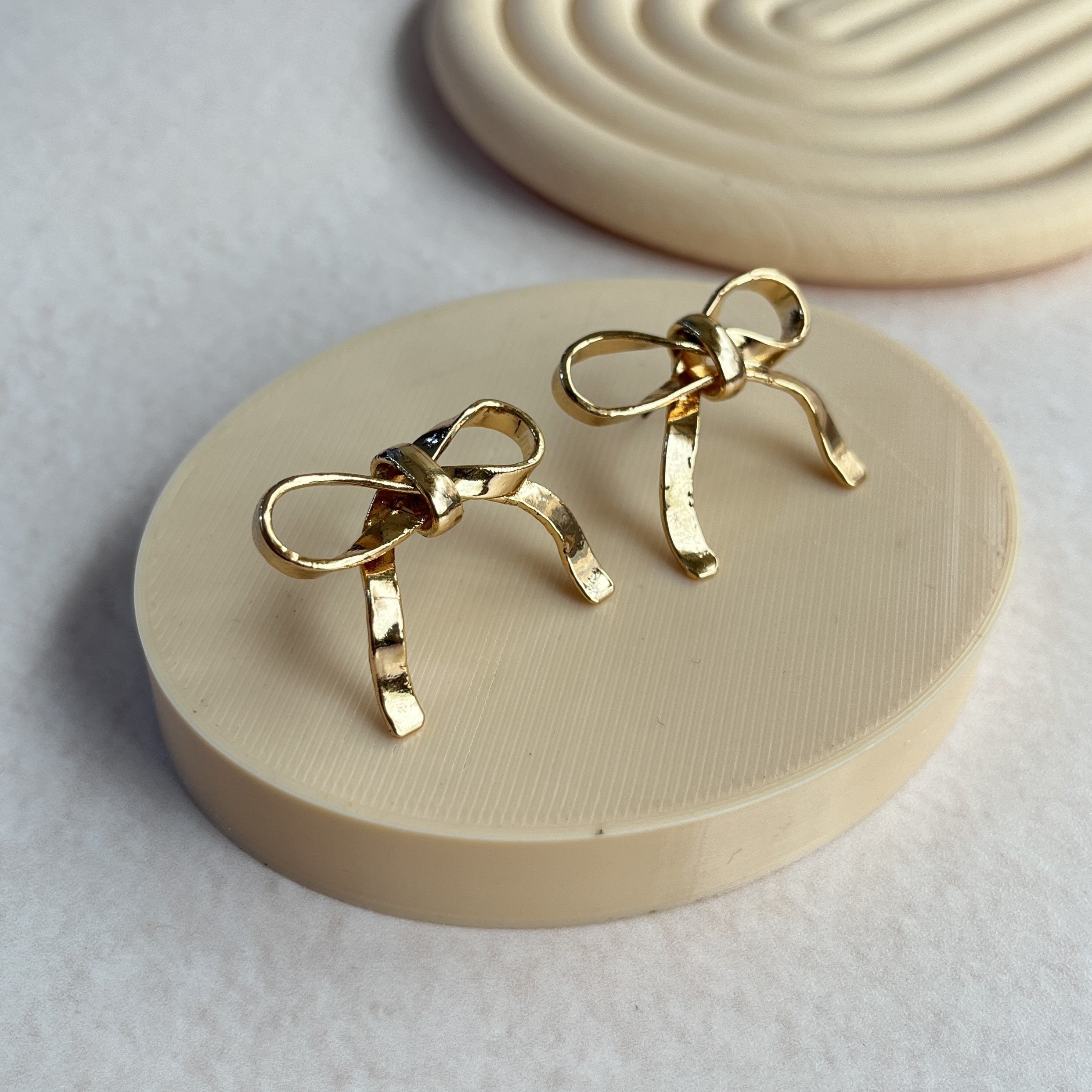 TFC Cute Bow Tie Gold Plated Stud Earrings