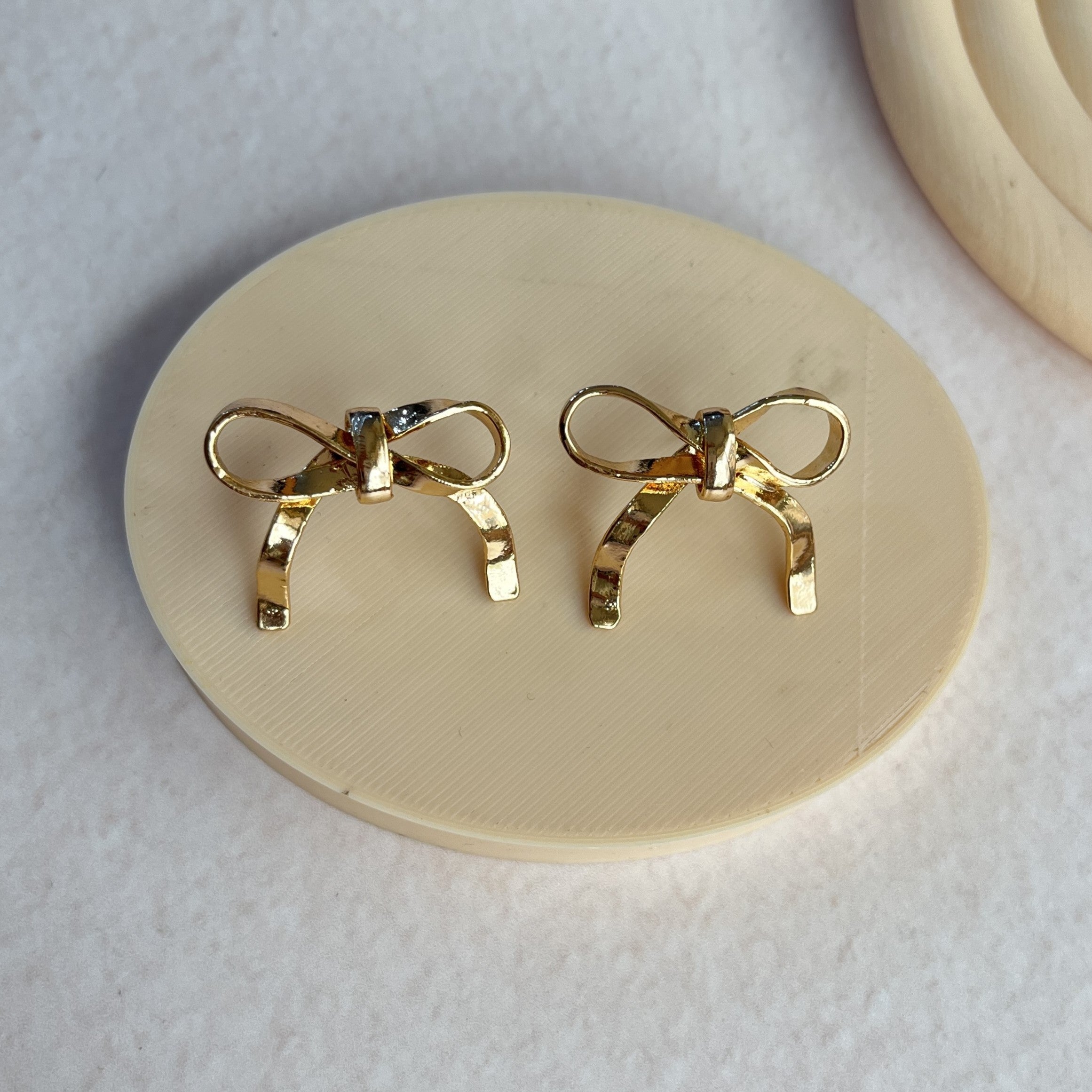 TFC Cute Bow Tie Gold Plated Stud Earrings