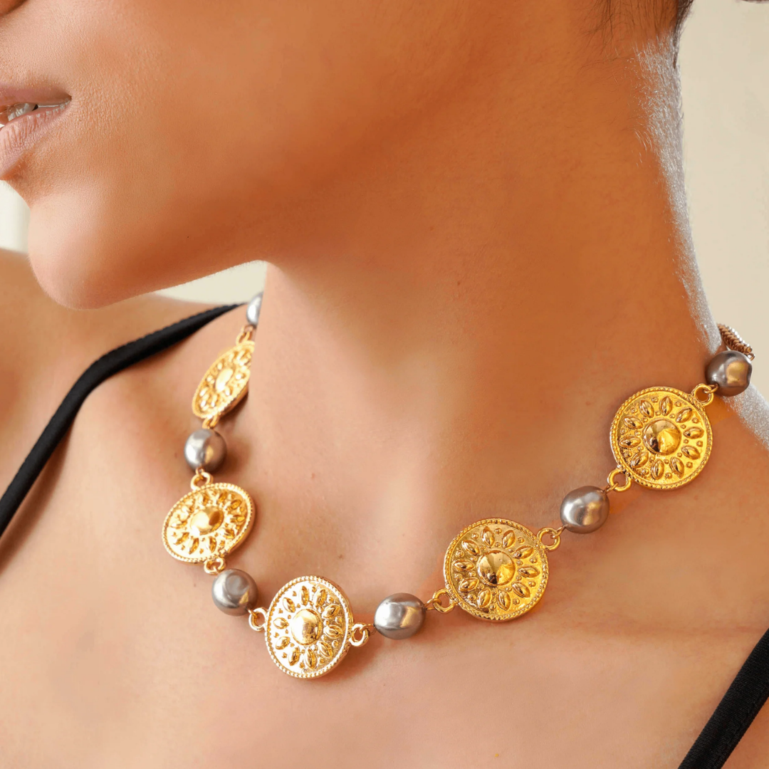 TFC Dainty Gold Plated Pearl Necklace