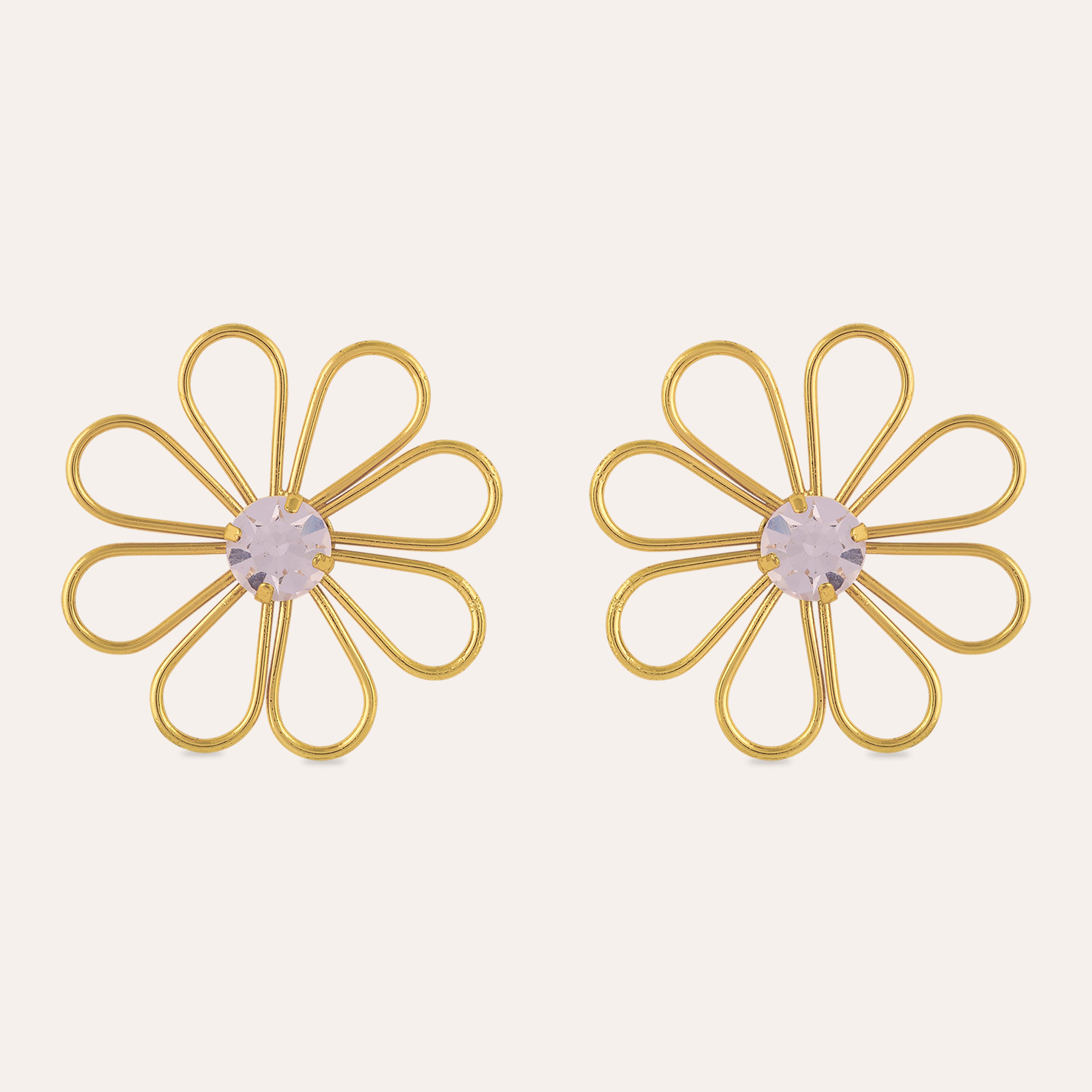 TFC Daisy Crystal Gold Plated Stud Earrings-Discover daily wear gold earrings including stud earrings, hoop earrings, and pearl earrings, perfect as earrings for women and earrings for girls.Find the cheapest fashion jewellery which is anti-tarnish only at The Fun company