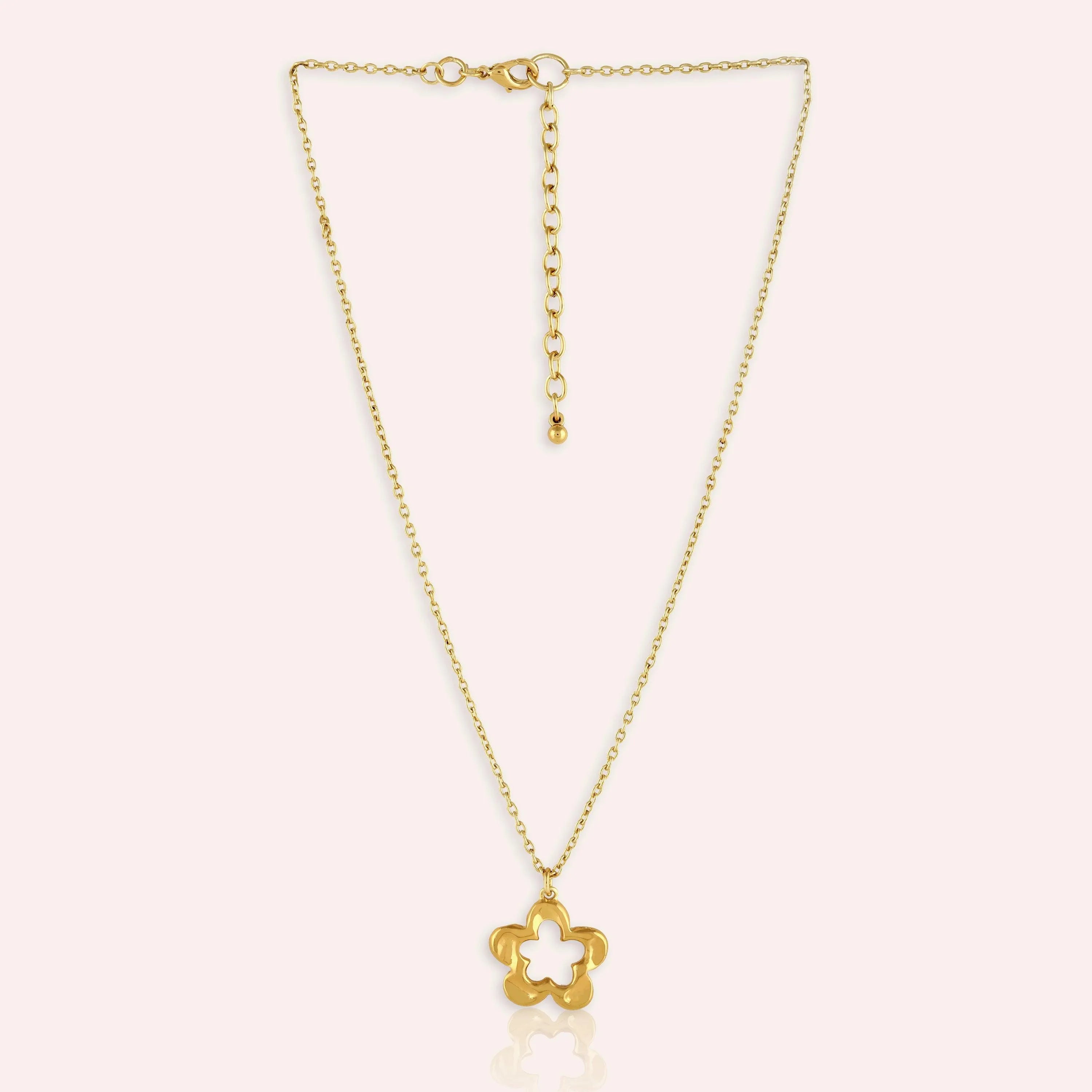 TFC Daisy Gold Plated Pendant Necklace-Enhance your elegance with our collection of gold-plated necklaces for women. Choose from stunning pendant necklaces, chic choker necklaces, and trendy layered necklaces. Our sleek and dainty designs are both affordable and anti-tarnish, ensuring lasting beauty. Enjoy the cheapest fashion jewellery, lightweight and stylish- only at The Fun Company