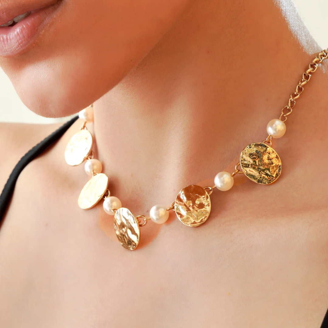 TFC Delightful Gold Plated Pearl Necklace