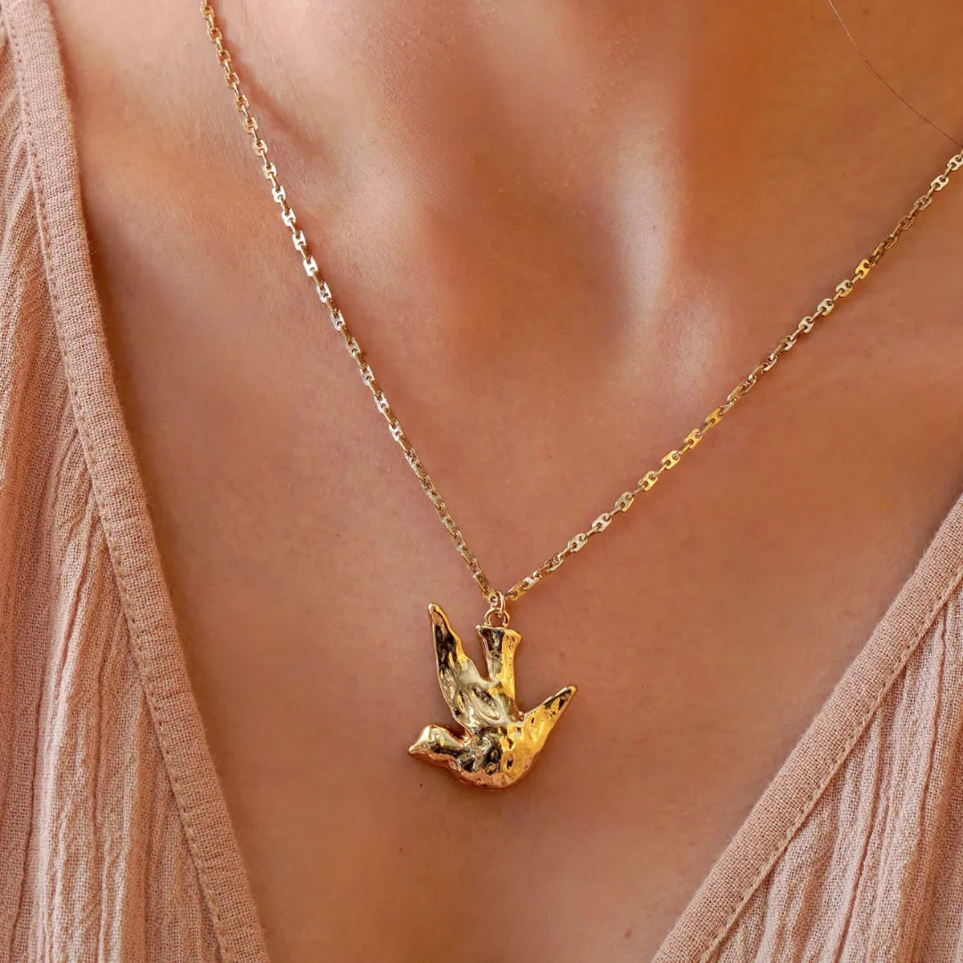 TFC Dove Gold Plated Pendant Necklace