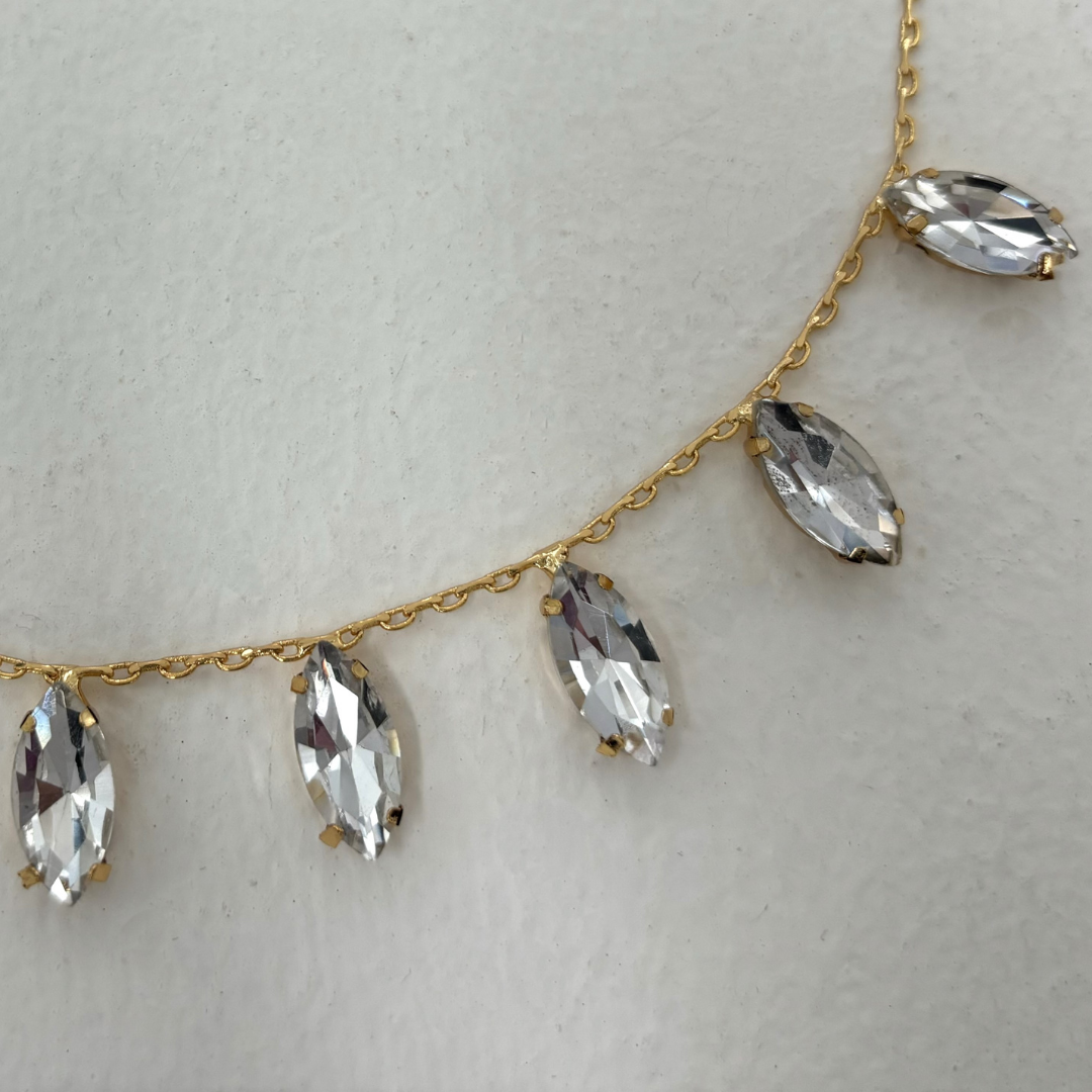 TFC Drop Diamond 24K Gold Plated Dainty Necklace