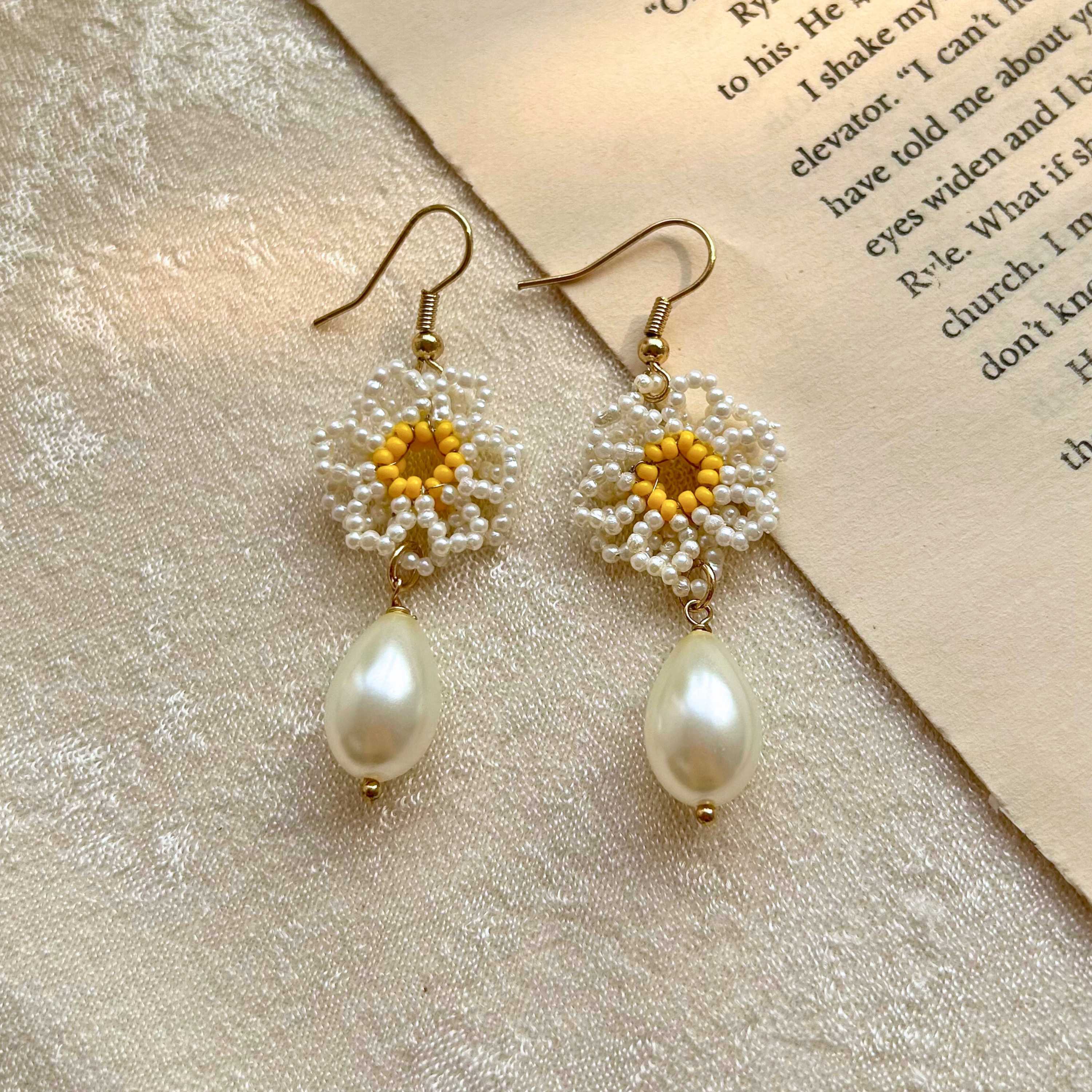 TFC Y2K Sunflower Beaded Dangler Earrings-Discover daily wear gold earrings including stud earrings, hoop earrings, and pearl earrings, perfect as earrings for women and earrings for girls.Find the cheapest fashion jewellery which is anti-tarnish only at The Fun company