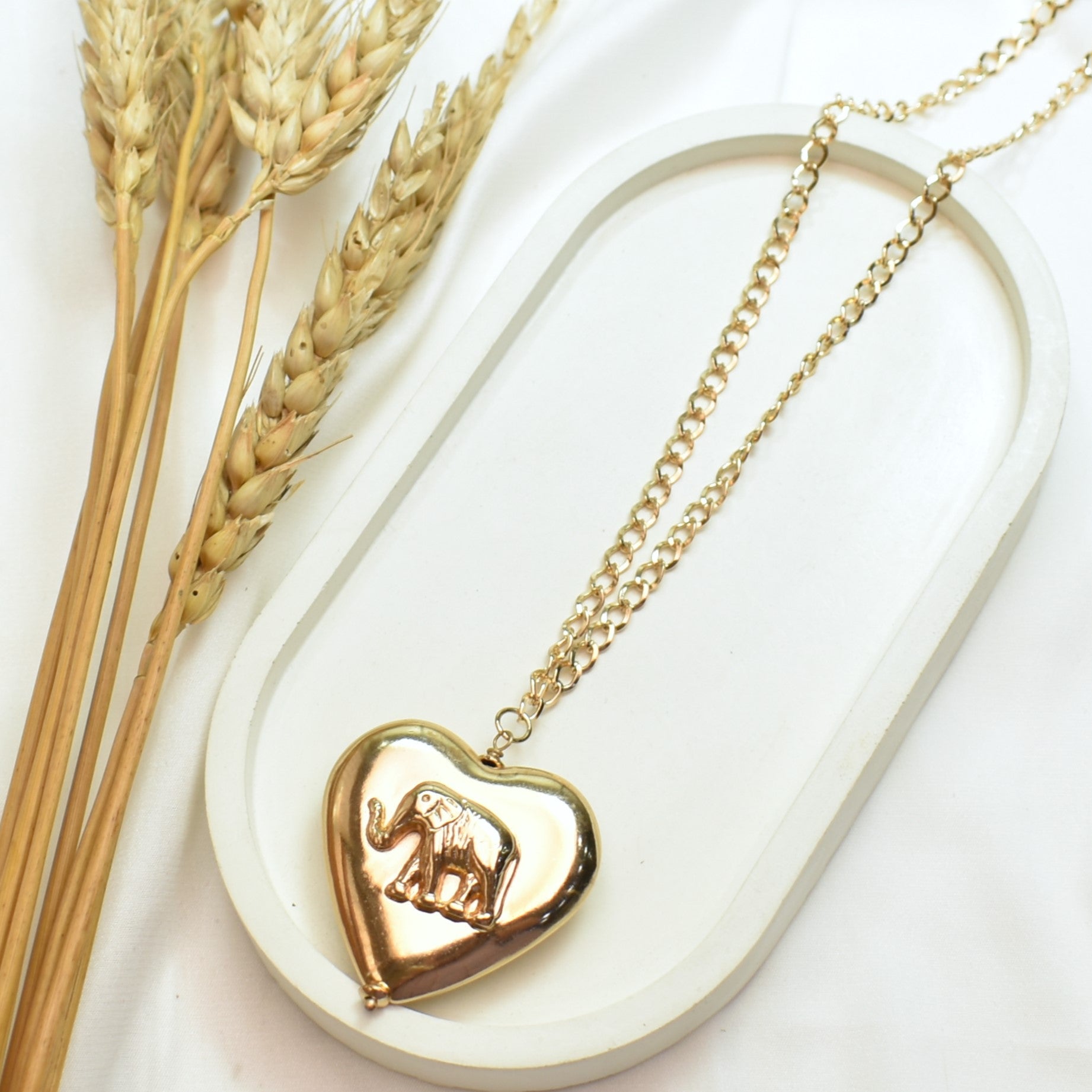 TFC Ele Heart Gold Plated Pendant Necklace