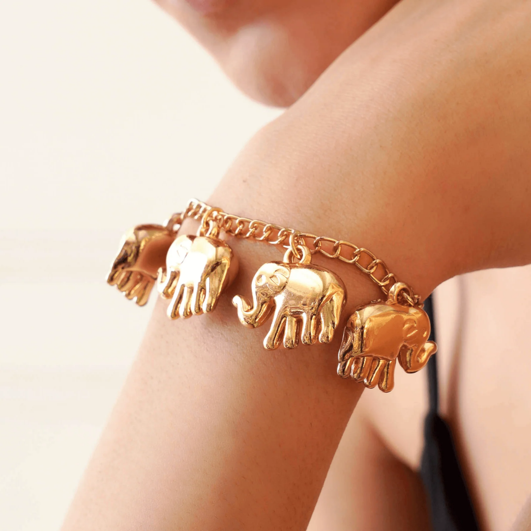 Gold Plated Elephant  Bracelet