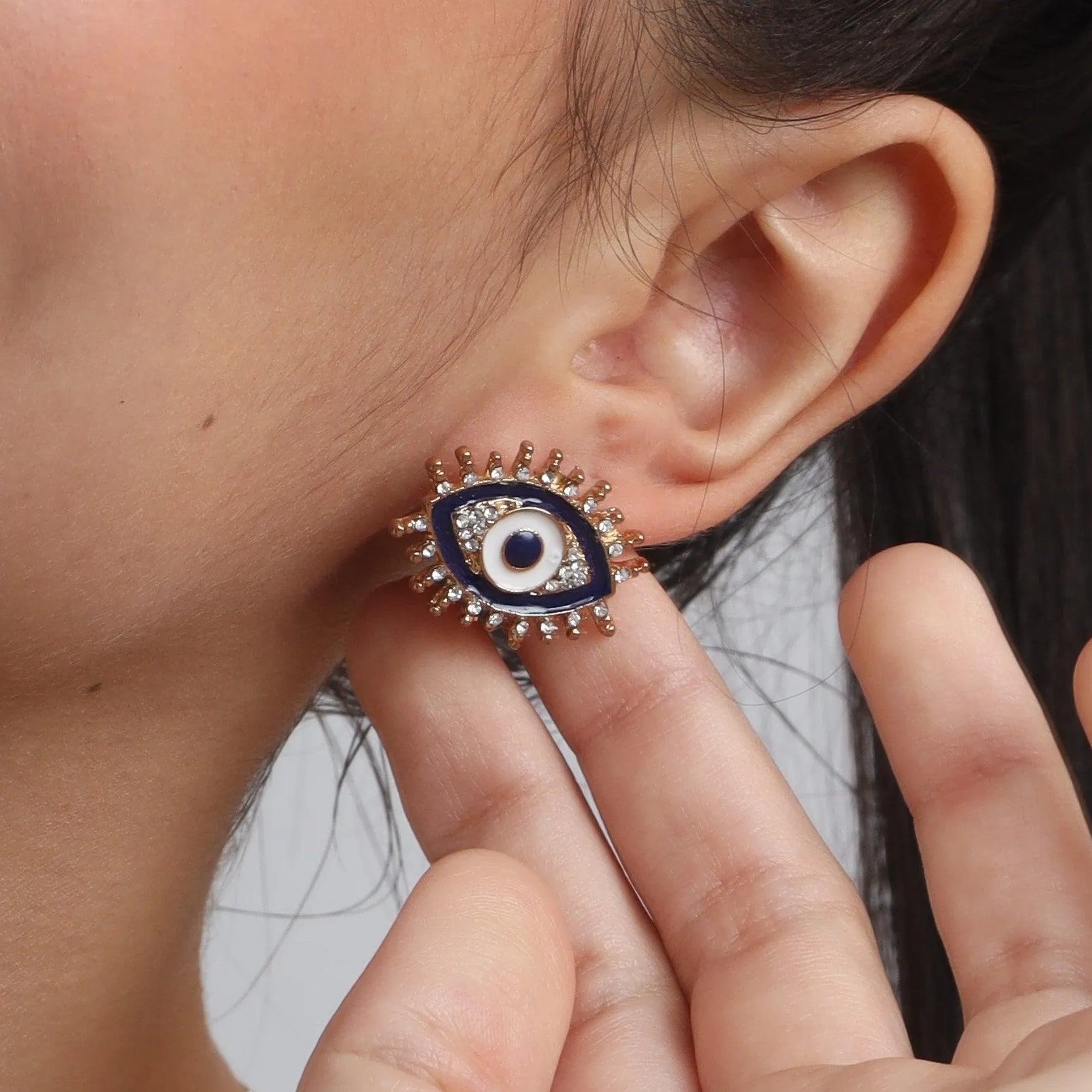 TFC Evil Eye Gold Plated Stud Earrings