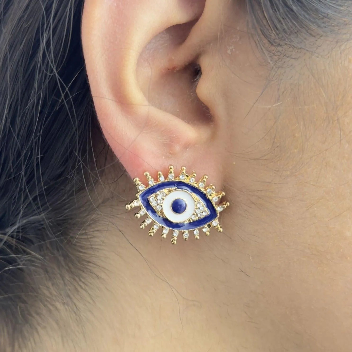 TFC Evil Eye Gold Plated Stud Earrings