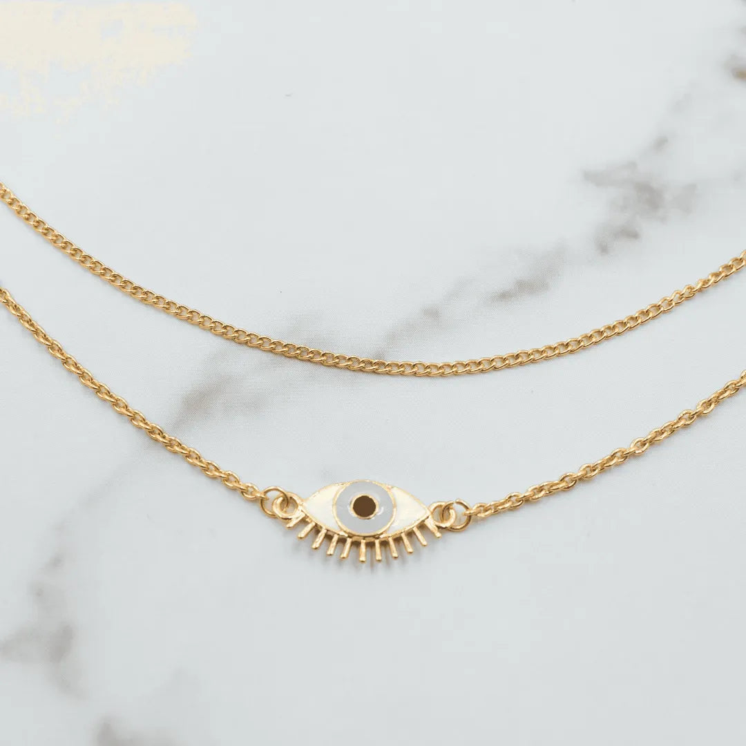 TFC Evil Eye Layered Gold Plated Layered Necklace