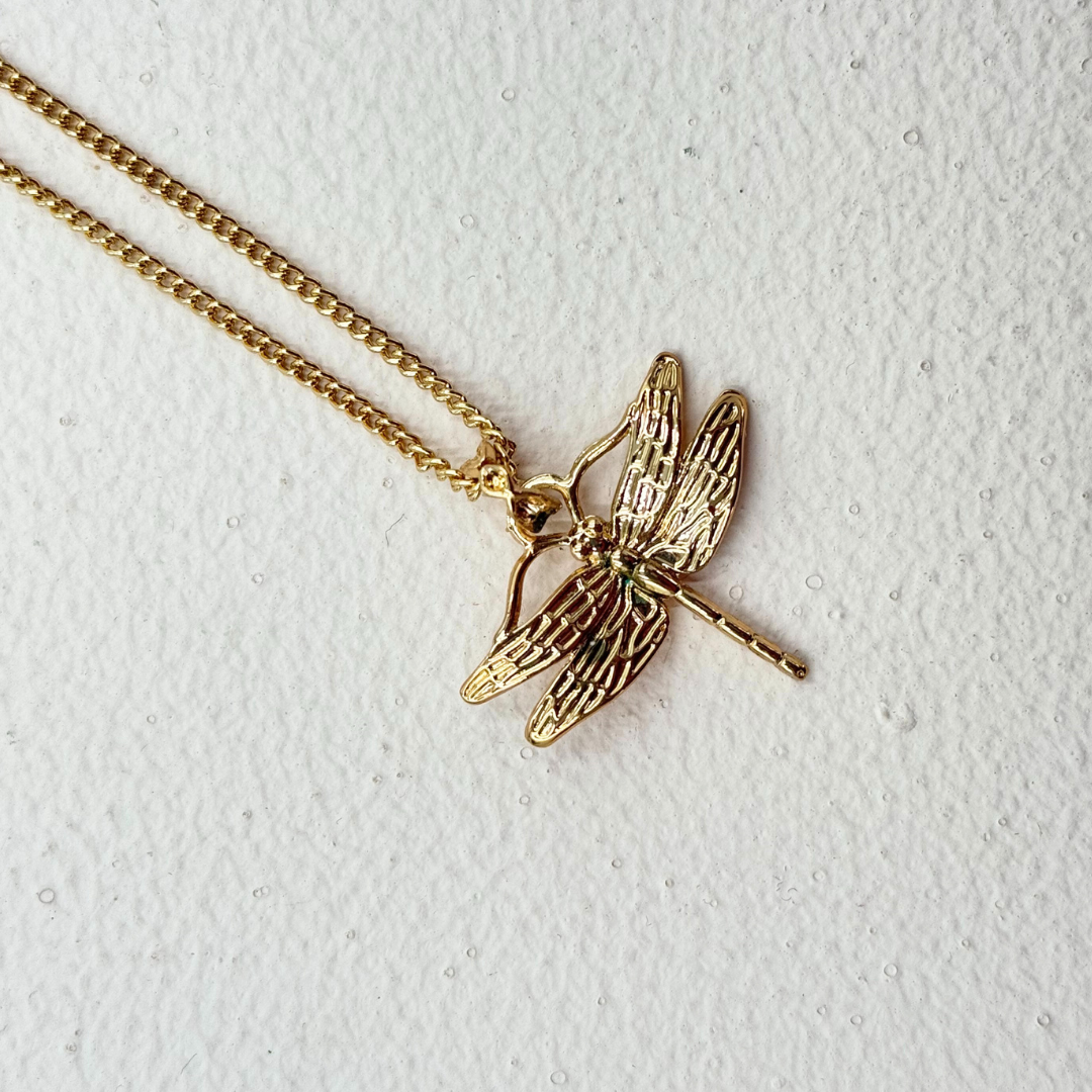 golden plated firefly pendant 