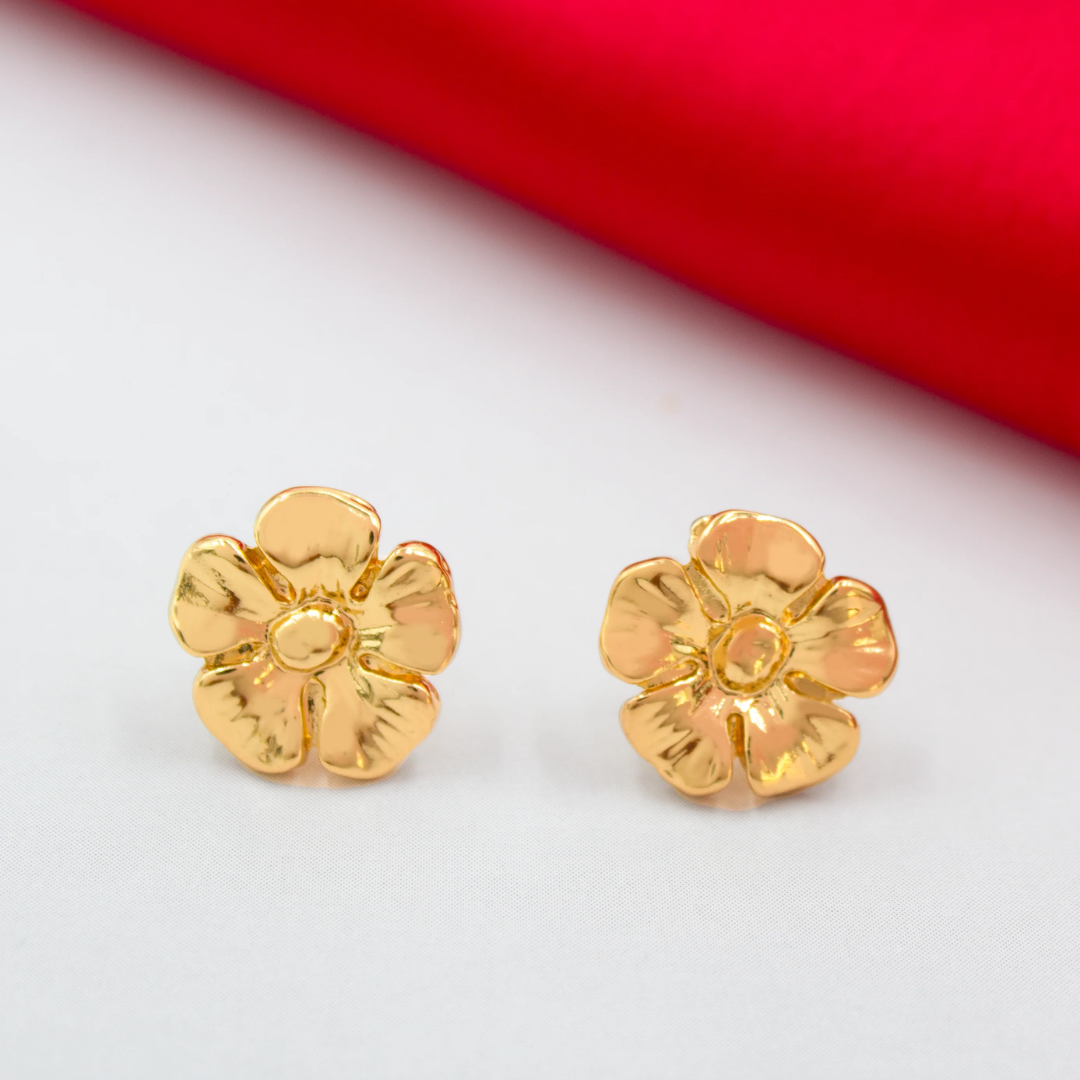 TFC Flower Loom Gold Plated Stud Earrings