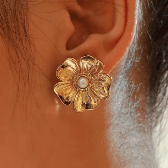 TFC Flower Whisperers Gold Plated Stud Earrings