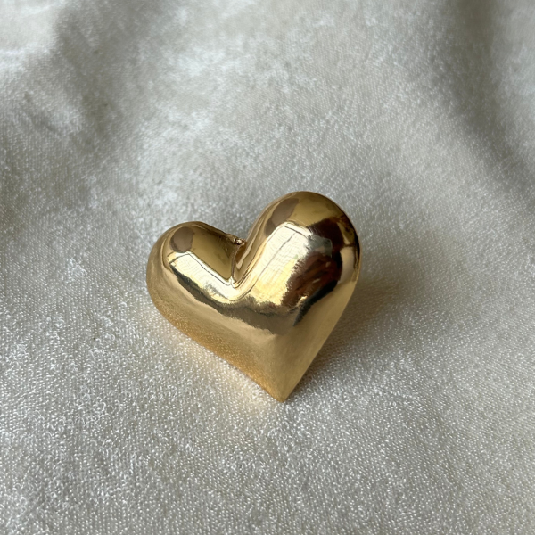 TFC Bold Fluffy Heart Gold Plated Ring