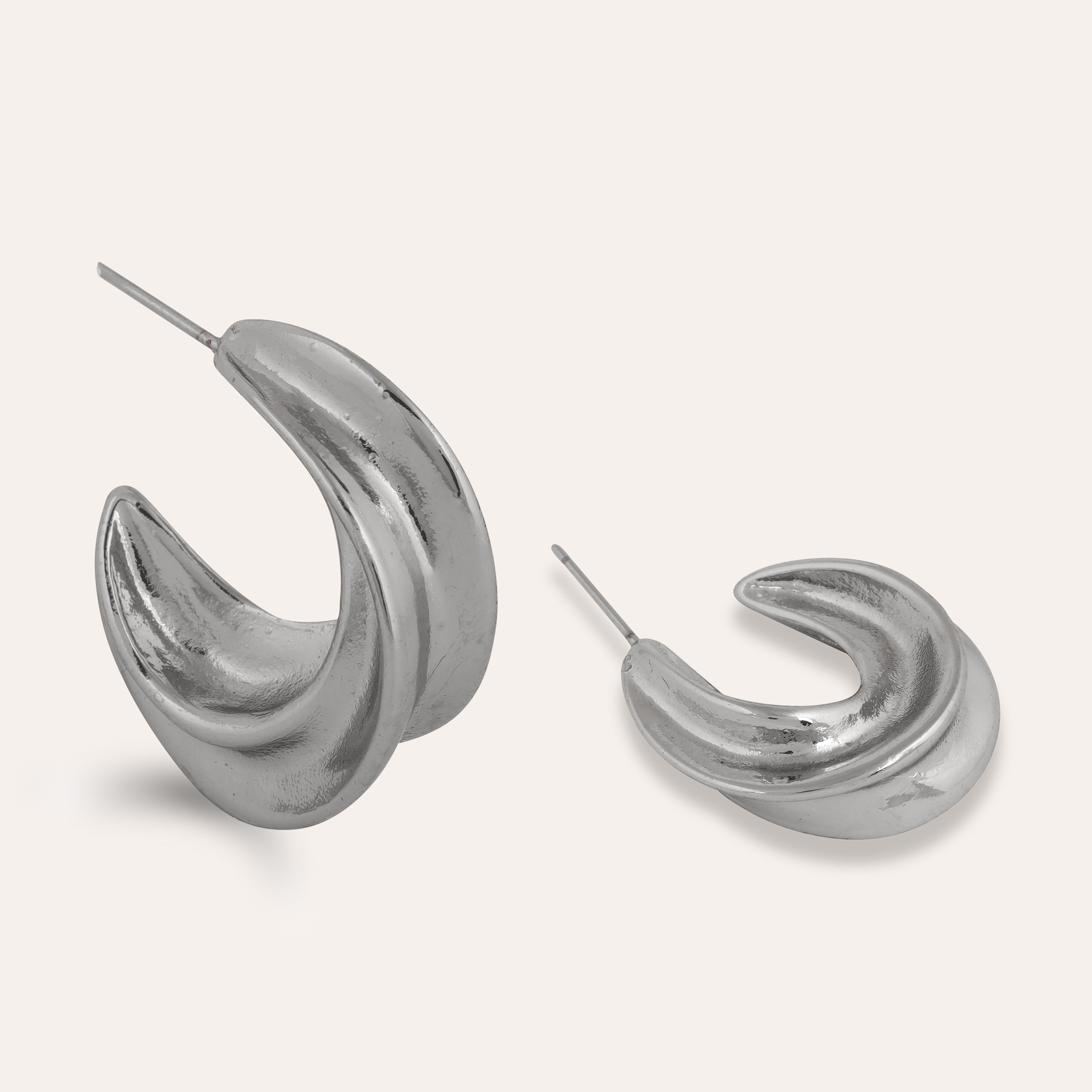 TFC Fluffy Clouds Silver Plated Hoop Earrings-Discover daily wear gold earrings including stud earrings, hoop earrings, and pearl earrings, perfect as earrings for women and earrings for girls.Find the cheapest fashion jewellery which is anti-tarnish only at The Fun company.