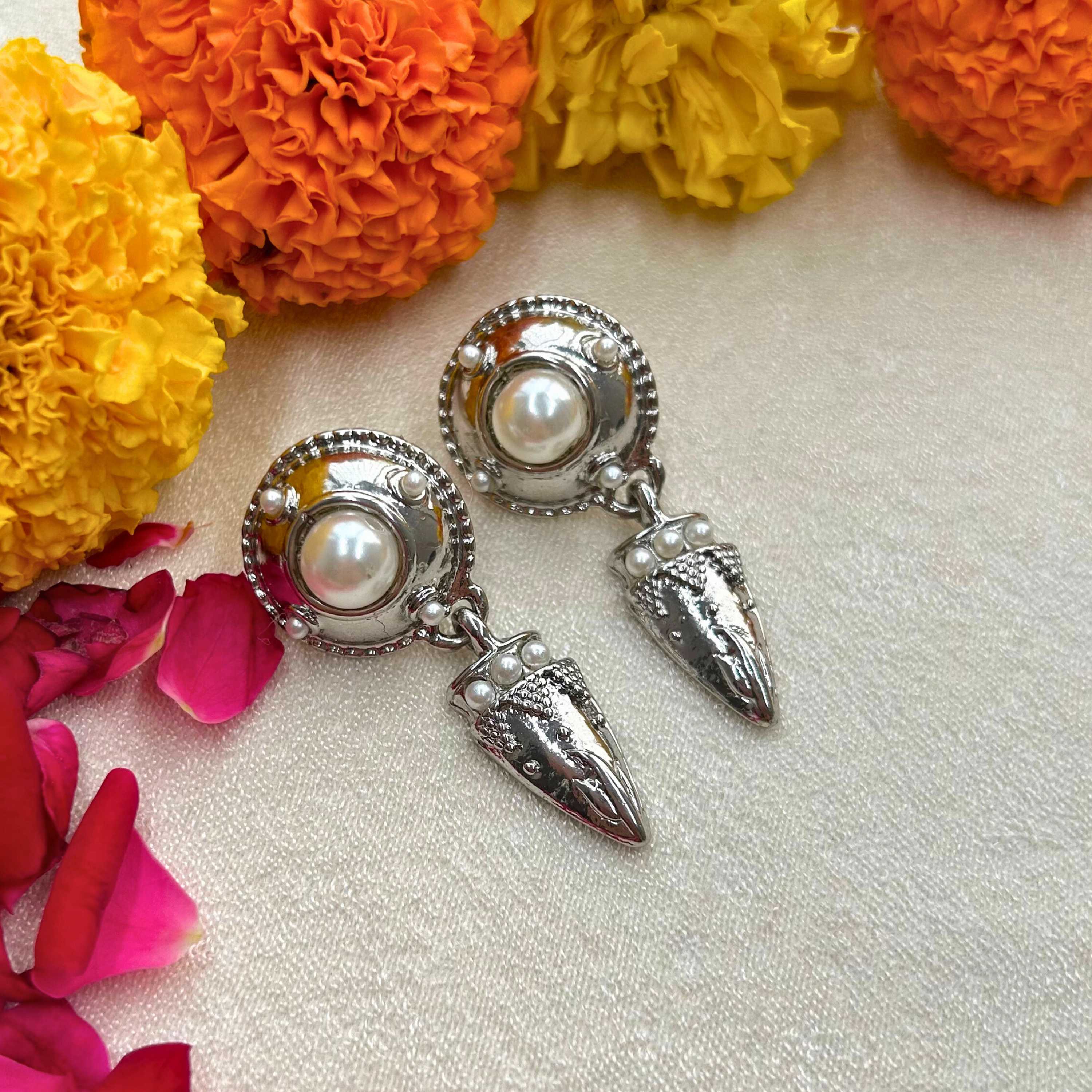 TFC Glamour Nova Silver Plated Dangler Earrings-Discover daily wear gold earrings including stud earrings, hoop earrings, and pearl earrings, perfect as earrings for women and earrings for girls.Find the cheapest fashion jewellery which is anti-tarnish only at The Fun company