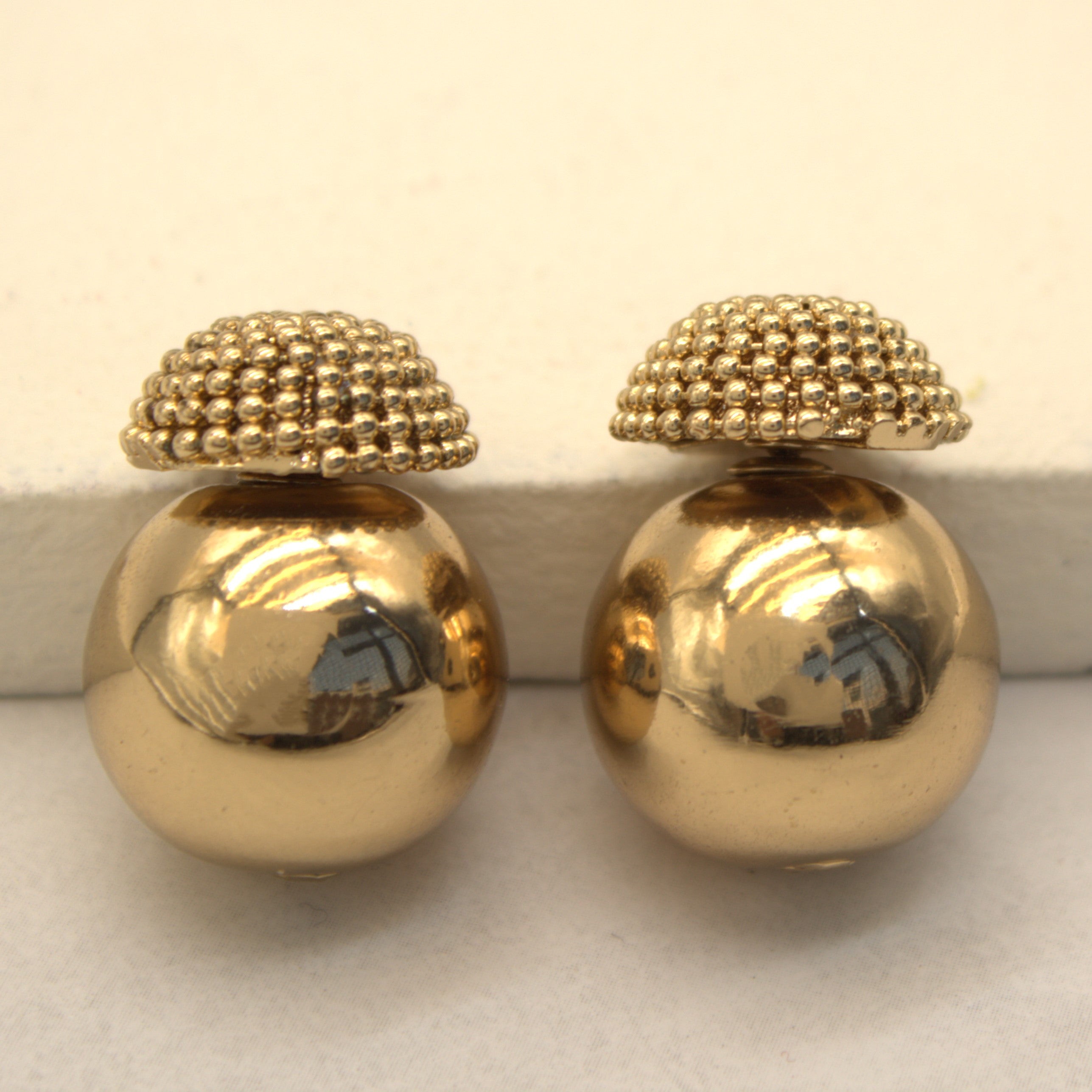 TFC Gold Bold Bead Multi- Way Festive Stud Earrings