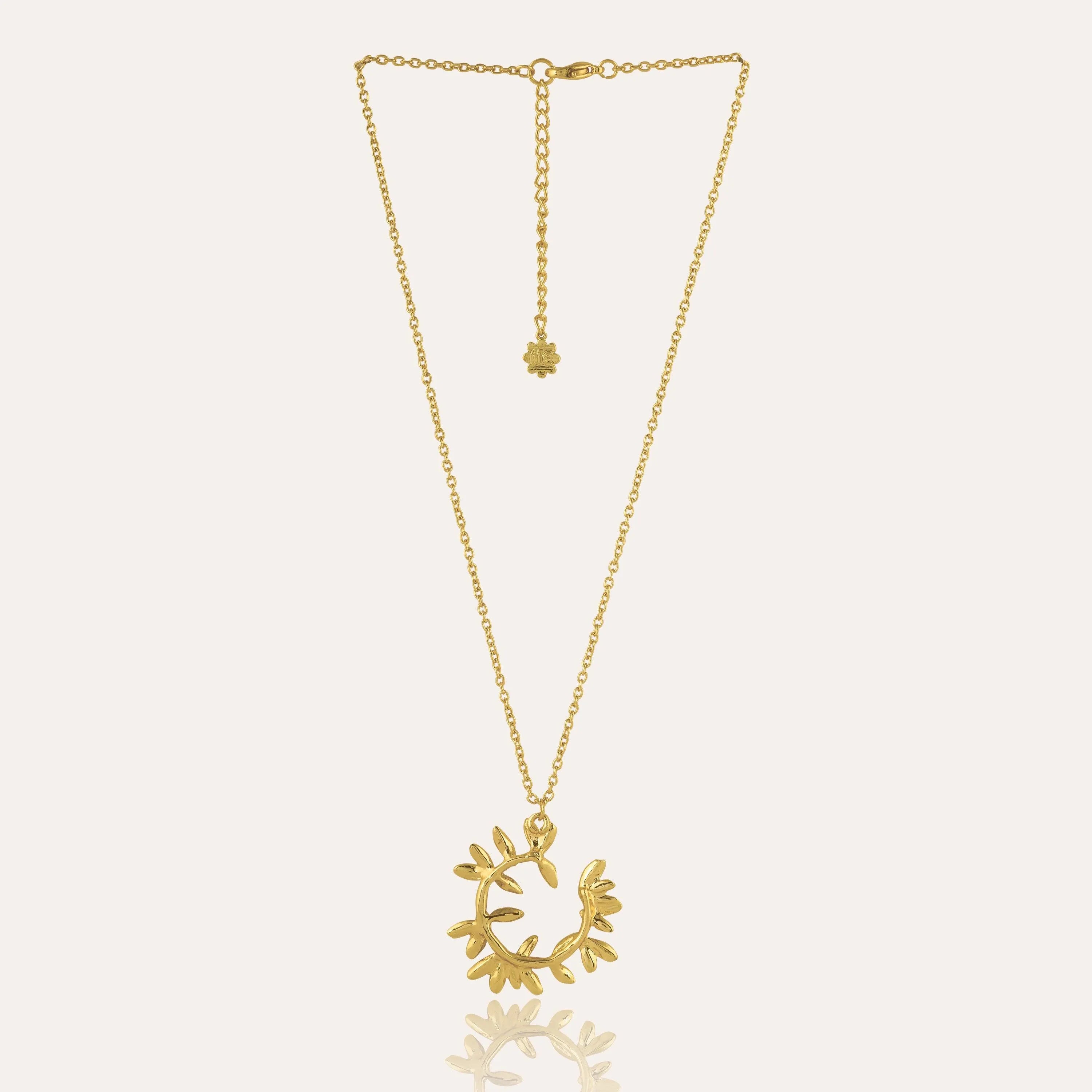 TFC Golden Leaves Gold Plated Pendant Necklace-Enhance your elegance with our collection of gold-plated necklaces for women. Choose from stunning pendant necklaces, chic choker necklaces, and trendy layered necklaces. Our sleek and dainty designs are both affordable and anti-tarnish, ensuring lasting beauty. Enjoy the cheapest fashion jewellery, lightweight and stylish- only at The Fun Company