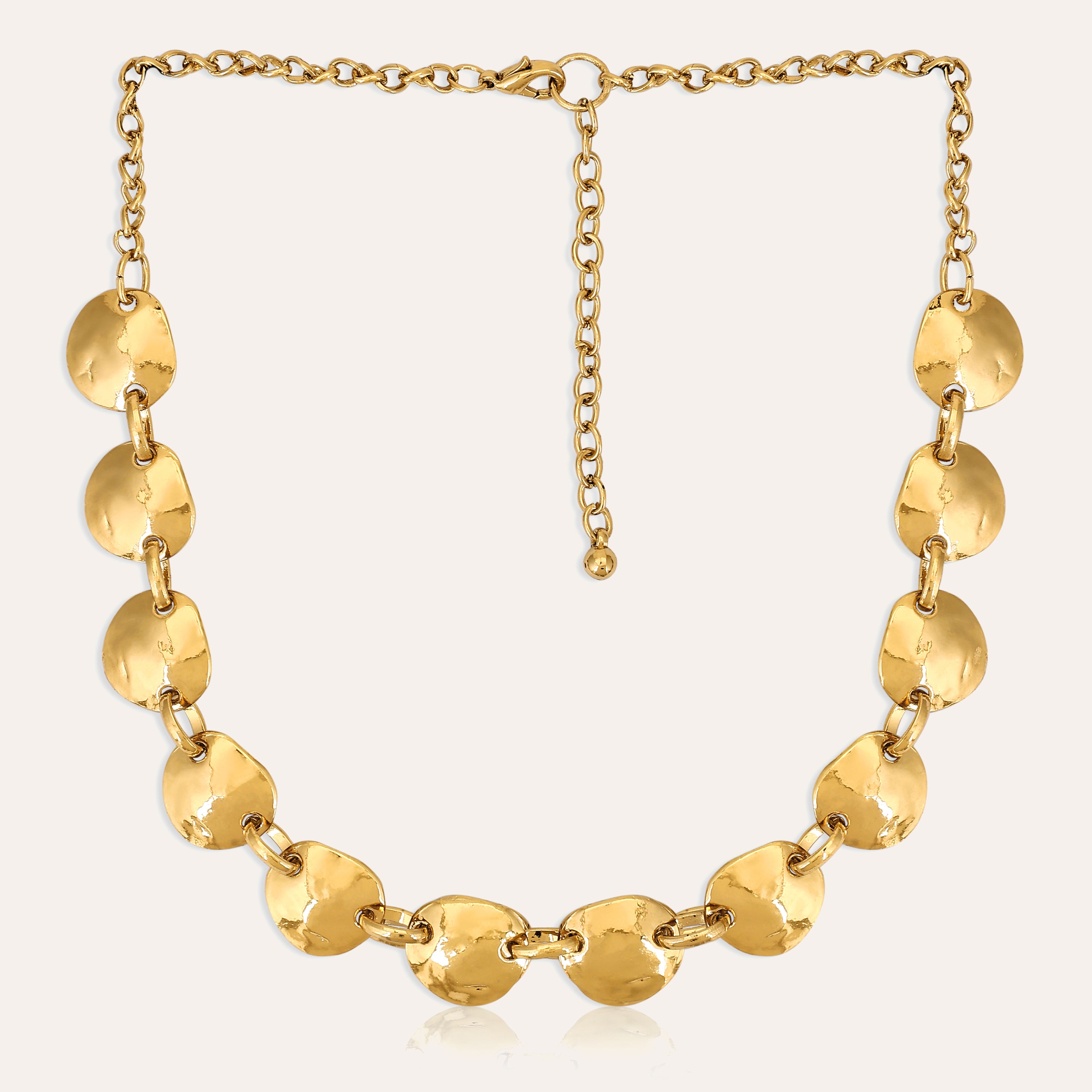 TFC Golden Stones Plated Necklace-Enhance your elegance with our collection of gold-plated necklaces for women. Choose from stunning pendant necklaces, chic choker necklaces, and trendy layered necklaces. Our sleek and dainty designs are both affordable and anti-tarnish, ensuring lasting beauty. Enjoy the cheapest fashion jewellery, lightweight and stylish- only at The Fun Company