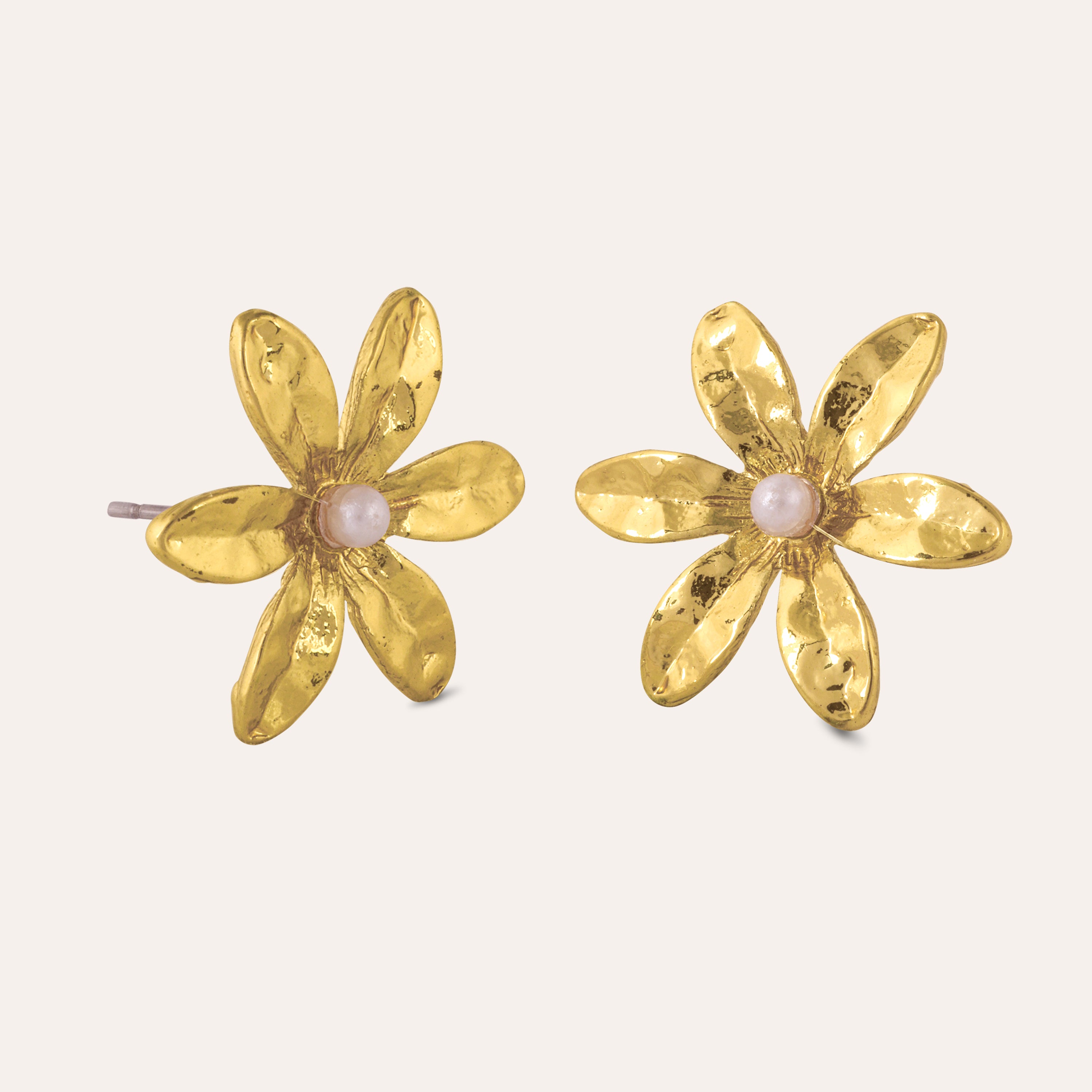 Sunflower Pearl Stud Earrings | Vintage Mother of Pearl Earrings for W –  Huge Tomato