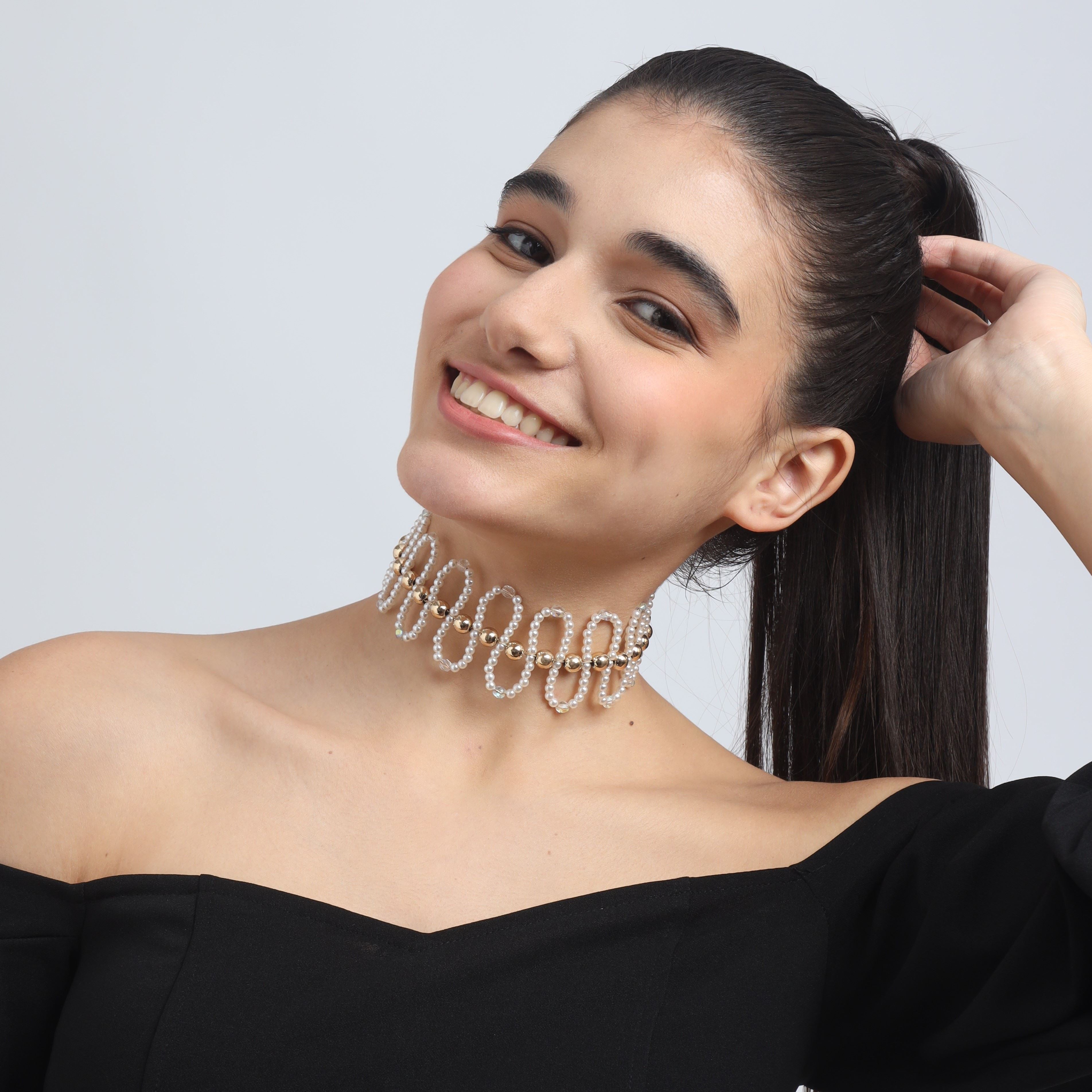 TFC Sonam Kapoor's Pearl Wave Choker Necklace