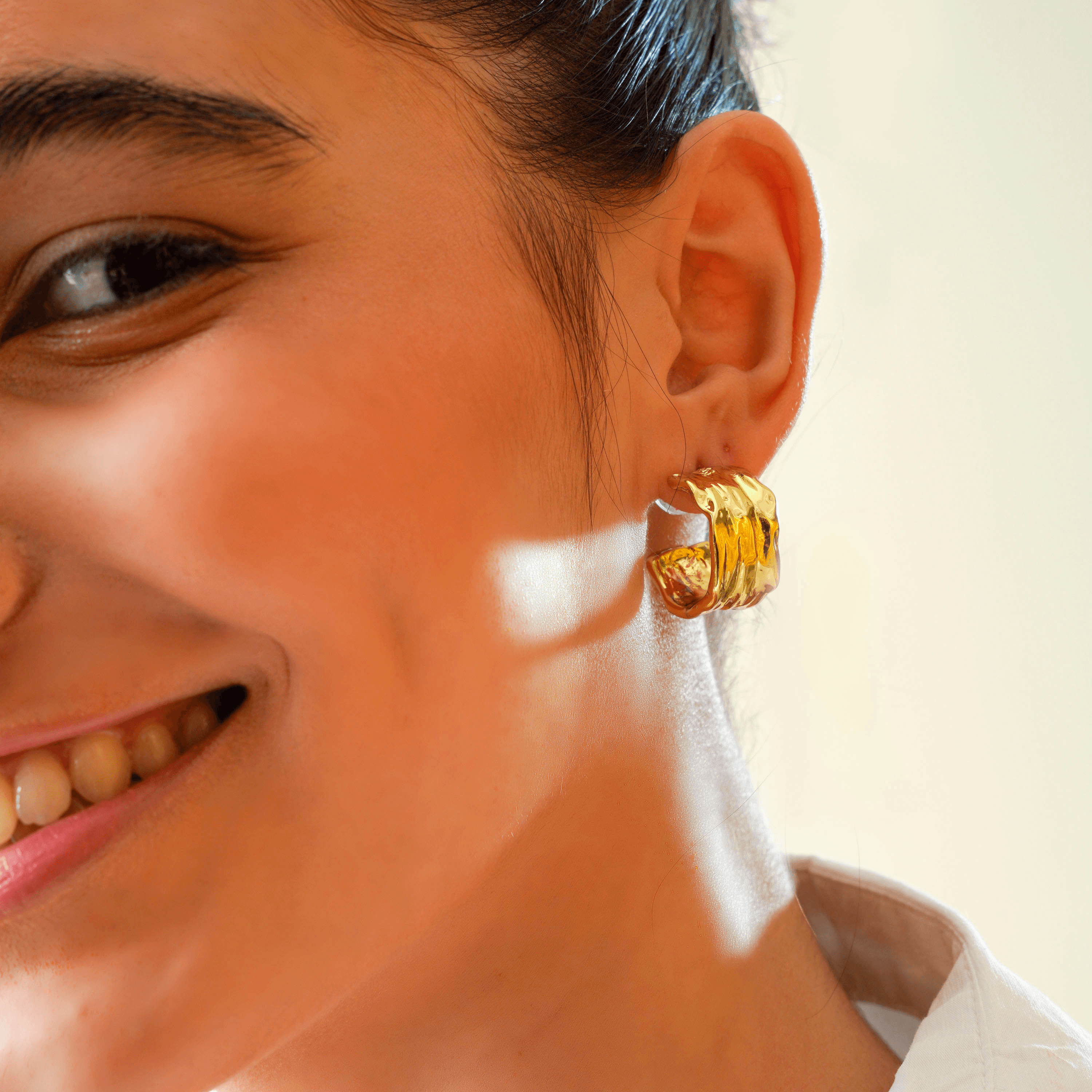 TFC Italian Luxury Gold Plated Hoop Earrings