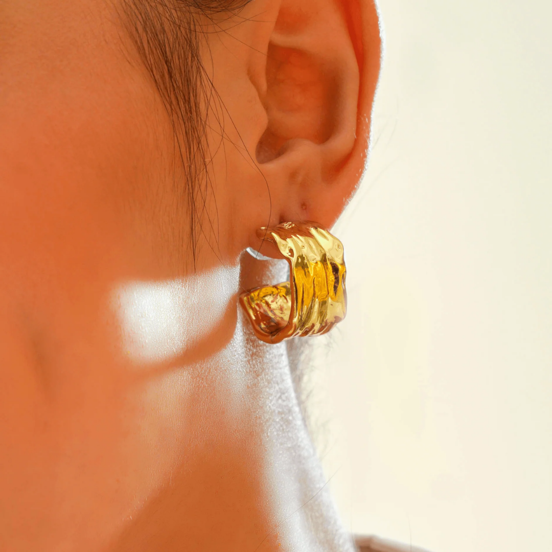 TFC Italian Luxury Gold Plated Hoop Earrings