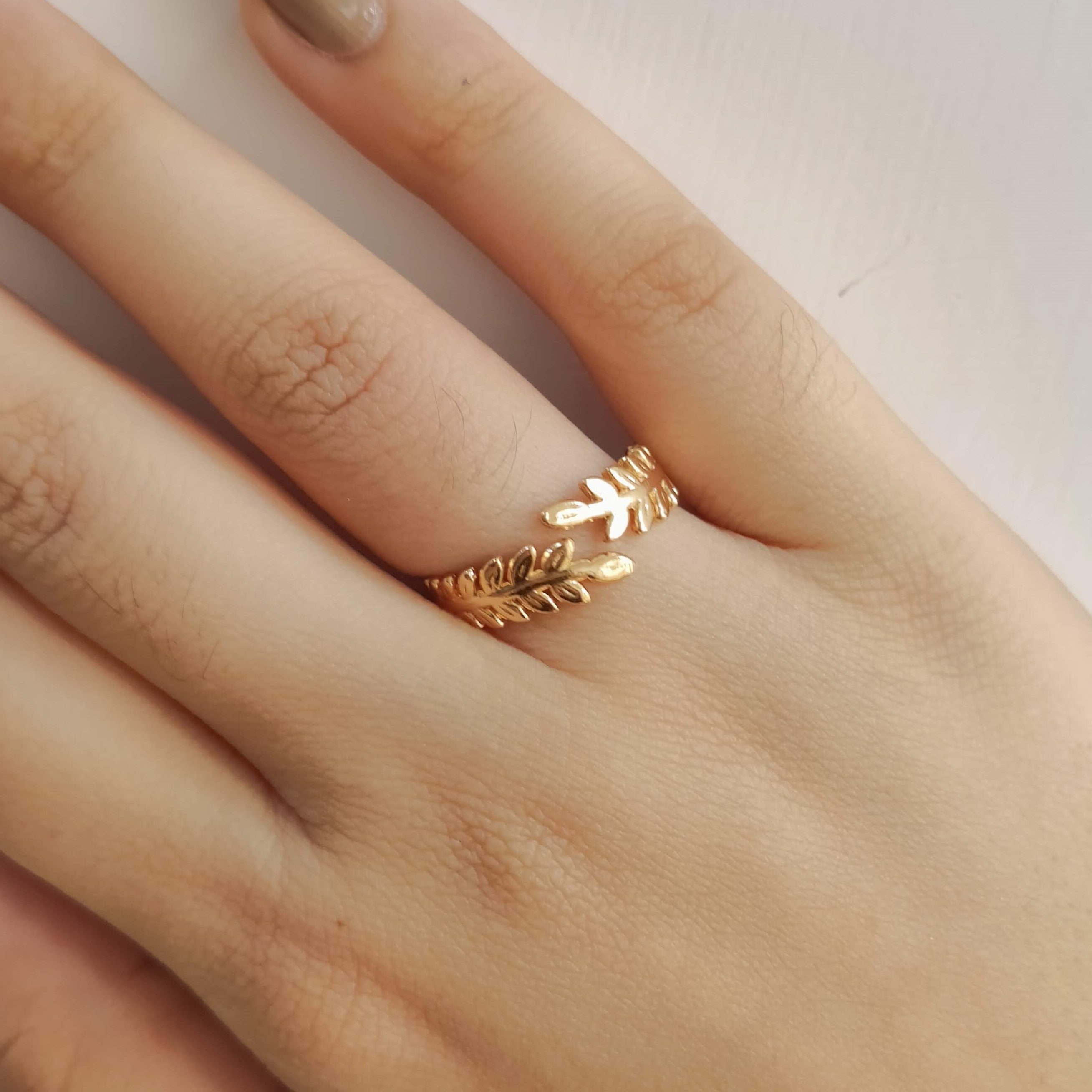 TFC 24K Leafy Crown Gold Plated Adjustable Ring