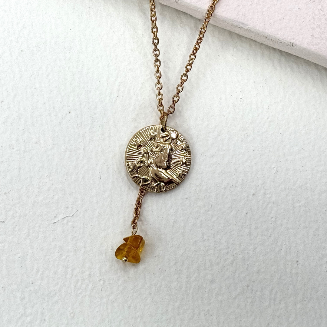 TFC Leo Zodiac Gold Plated Pendant Necklace