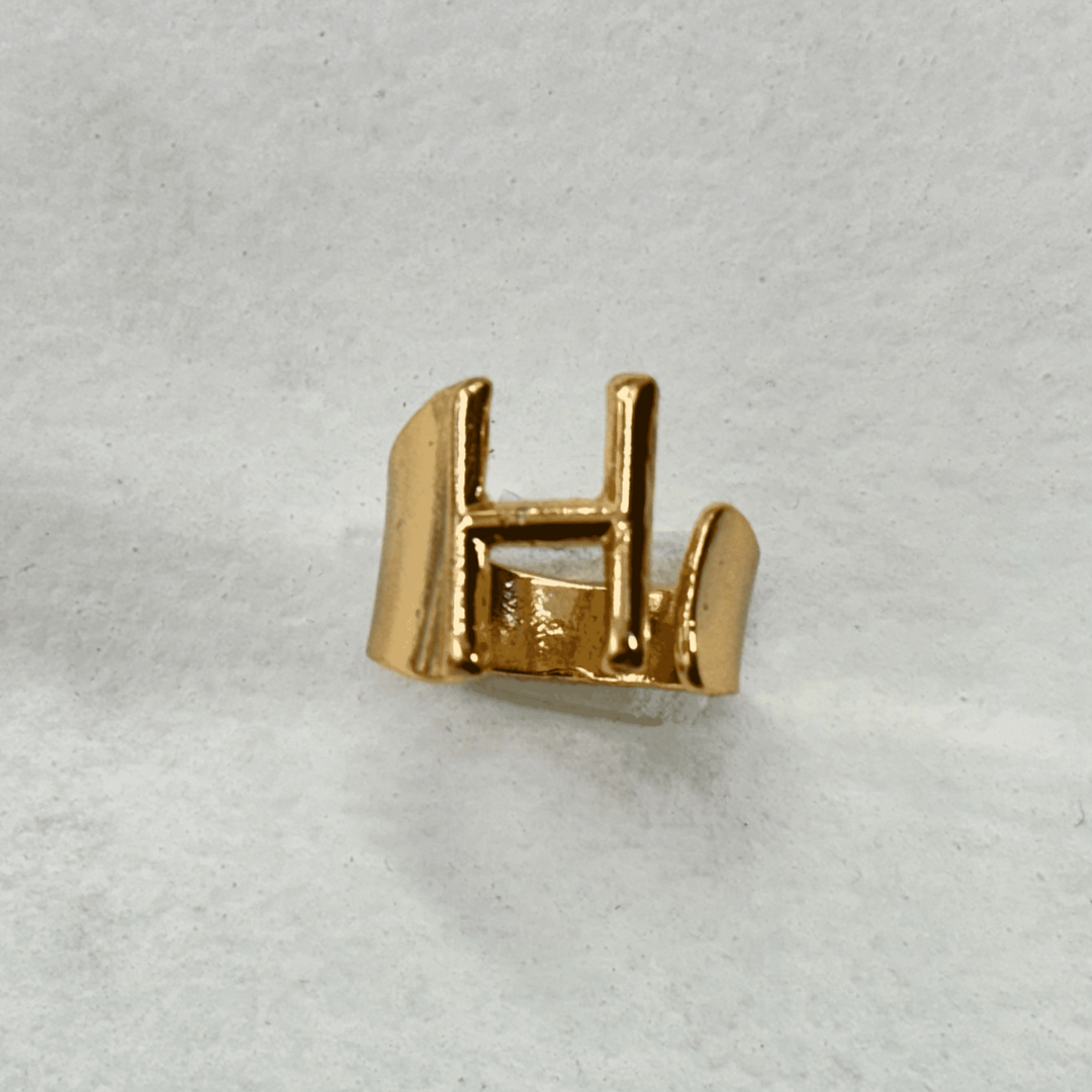TFC Letter- H Gold Plated Adjustable Ring