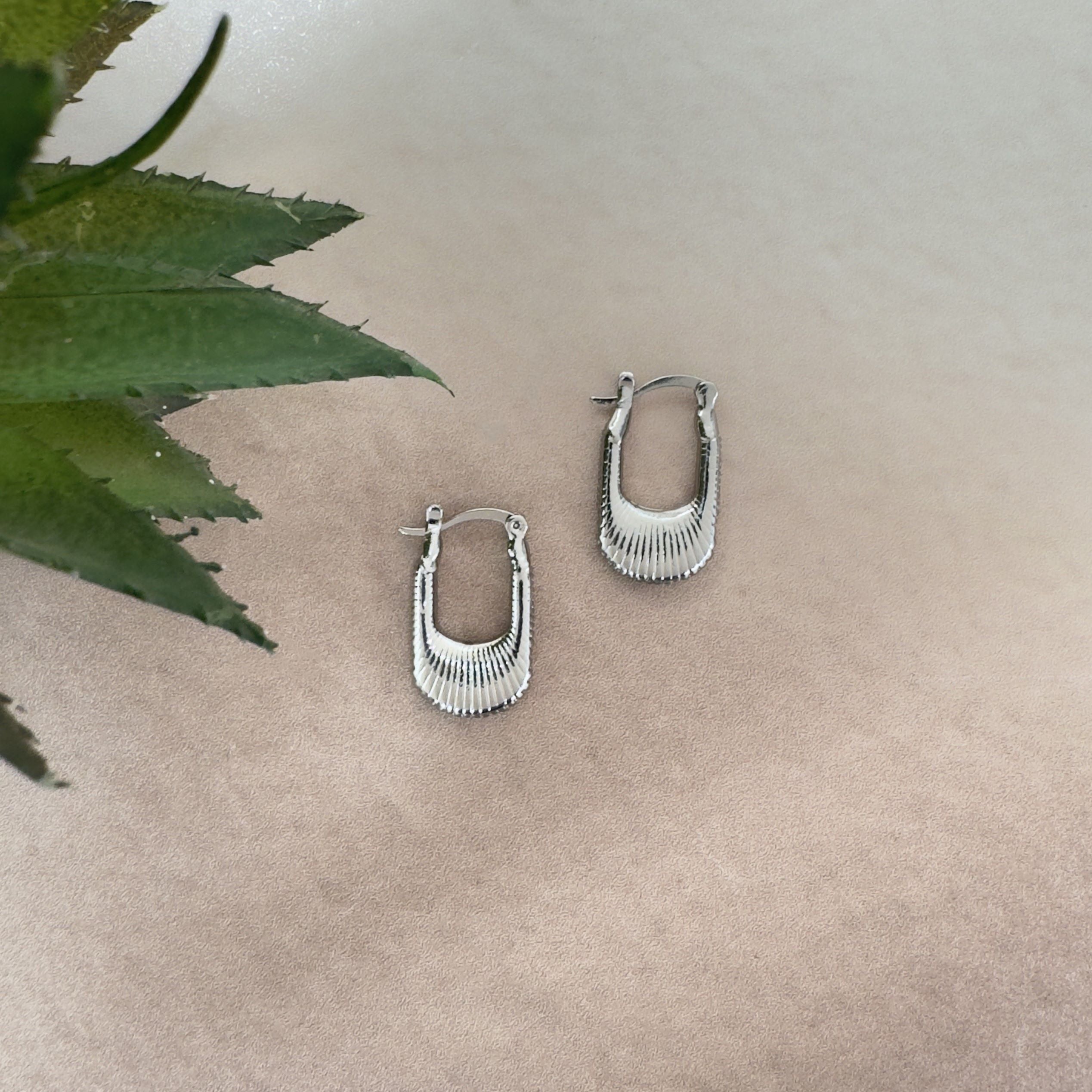 TFC Linear Luxe Silver Plated Hoop Earrings