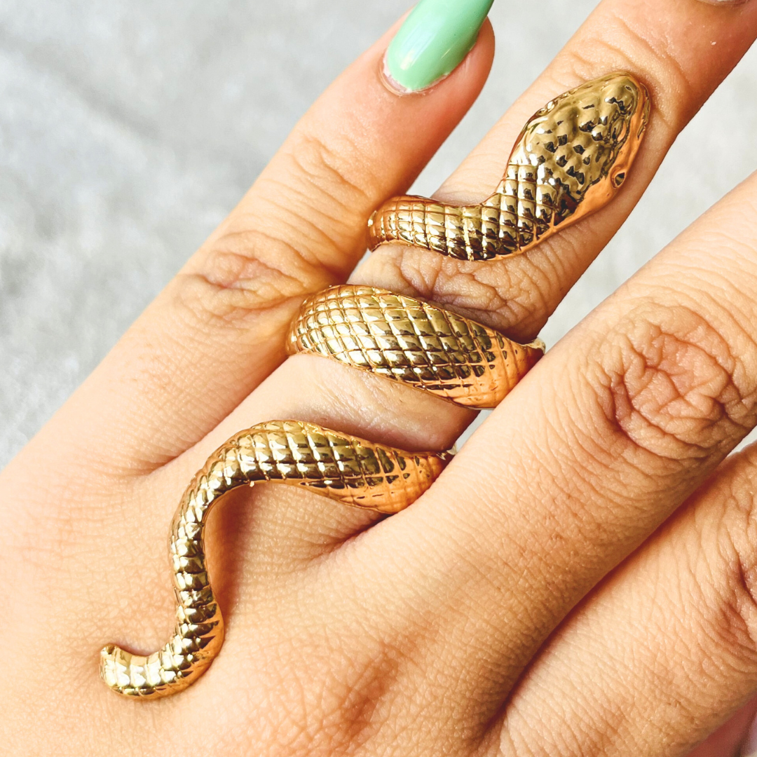 TFC Long Serpent Gold Plated Ring