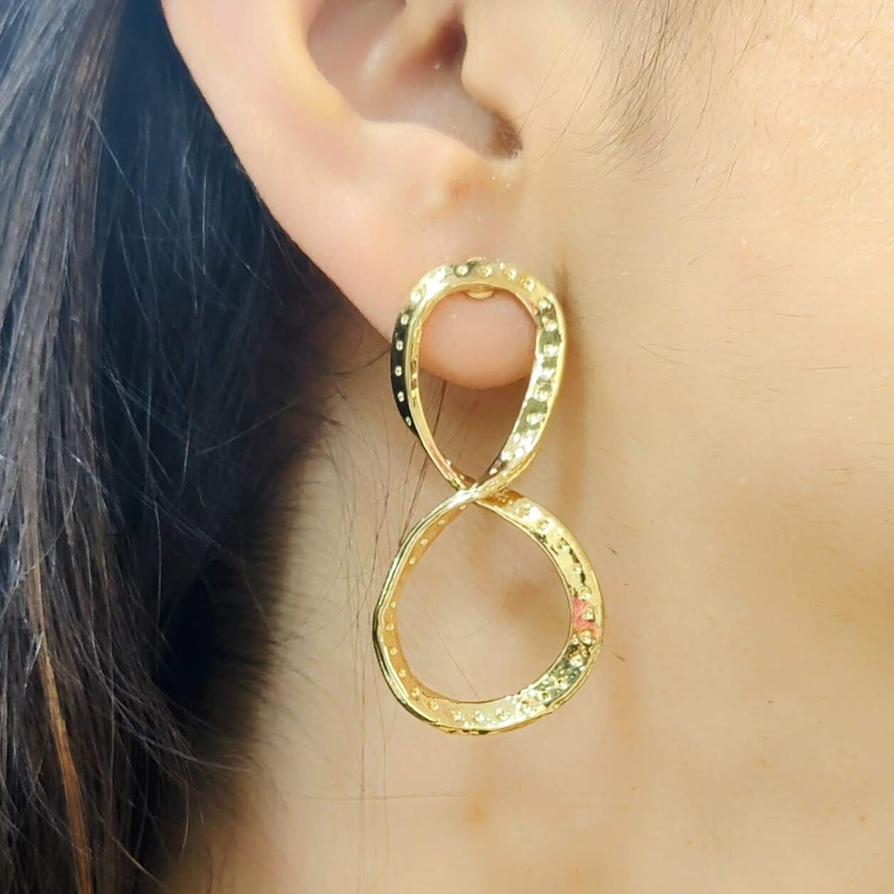 TFC Loop Gold Plated Dangler Earrings