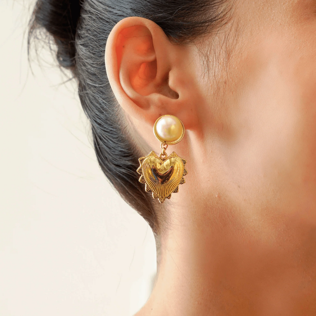 TFC Love Blossom Gold Plated Dangler Earrings