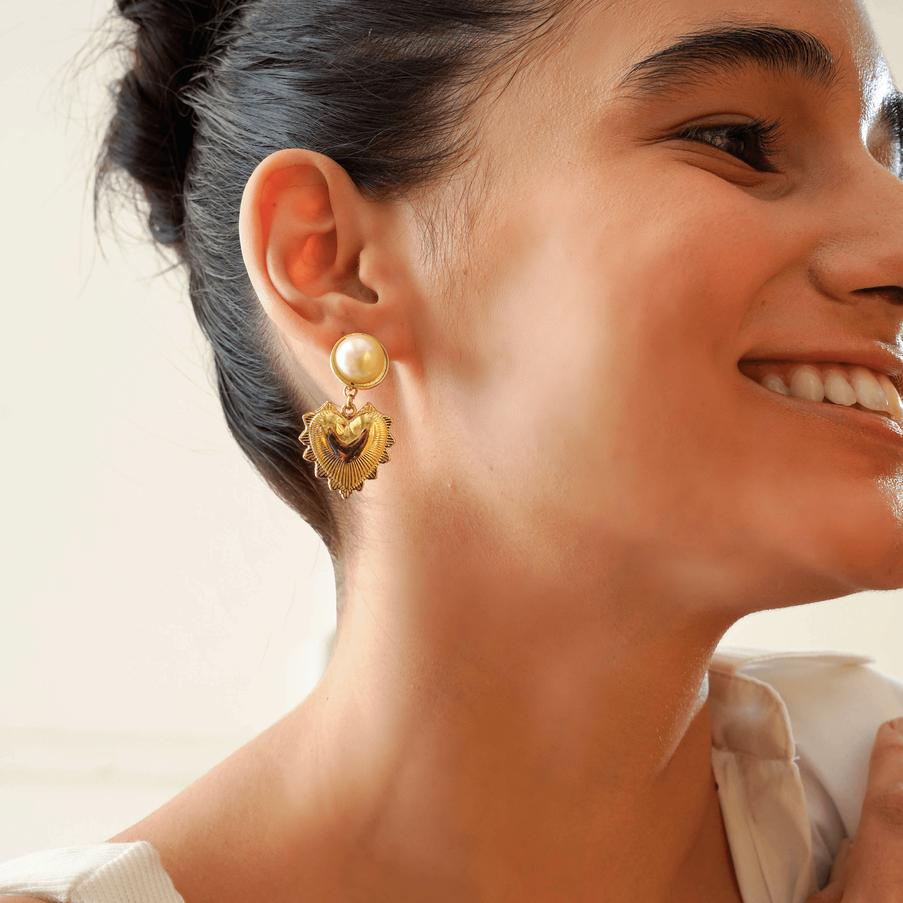 TFC Love Blossom Gold Plated Dangler Earrings