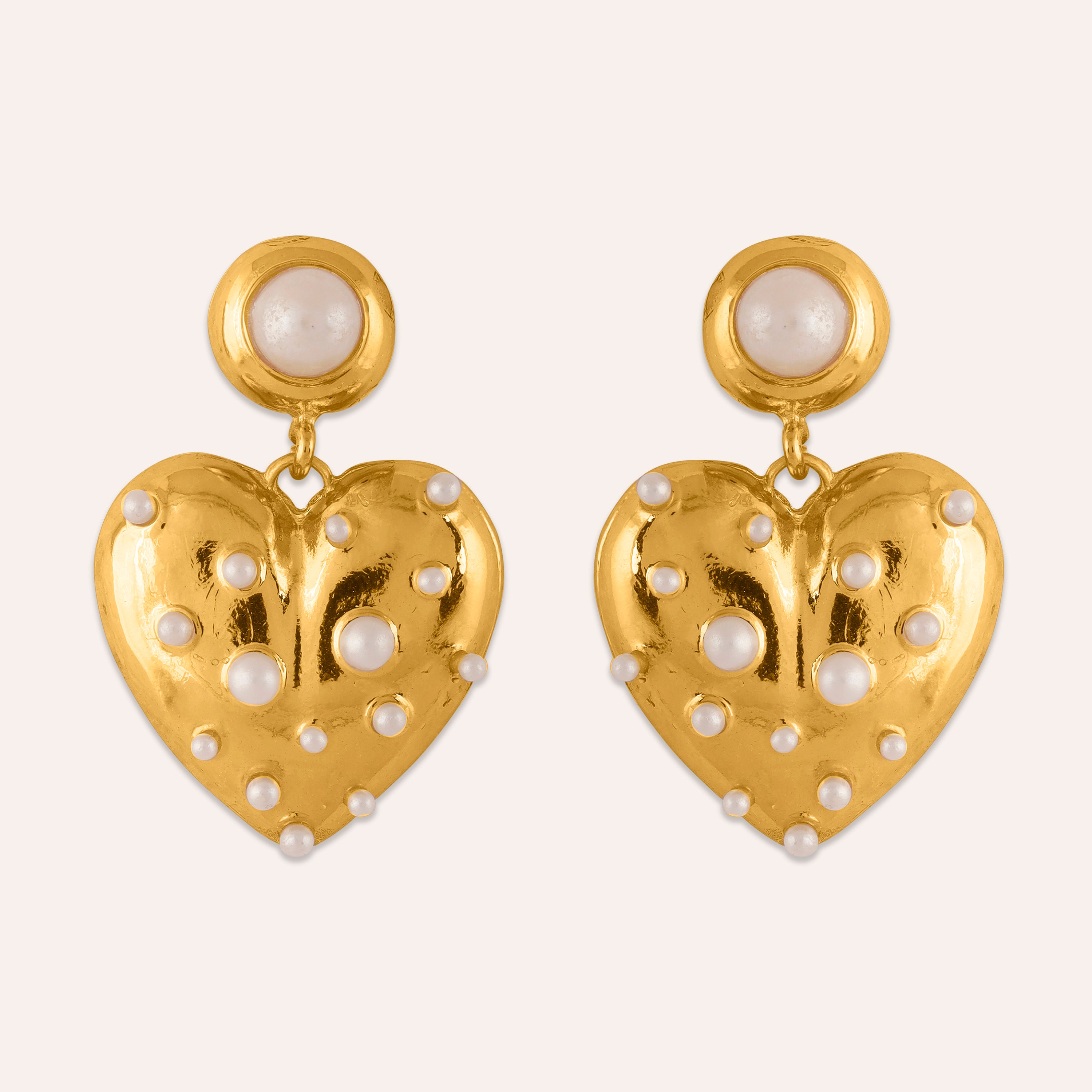 Love Gold Plated Dangler Earrings
