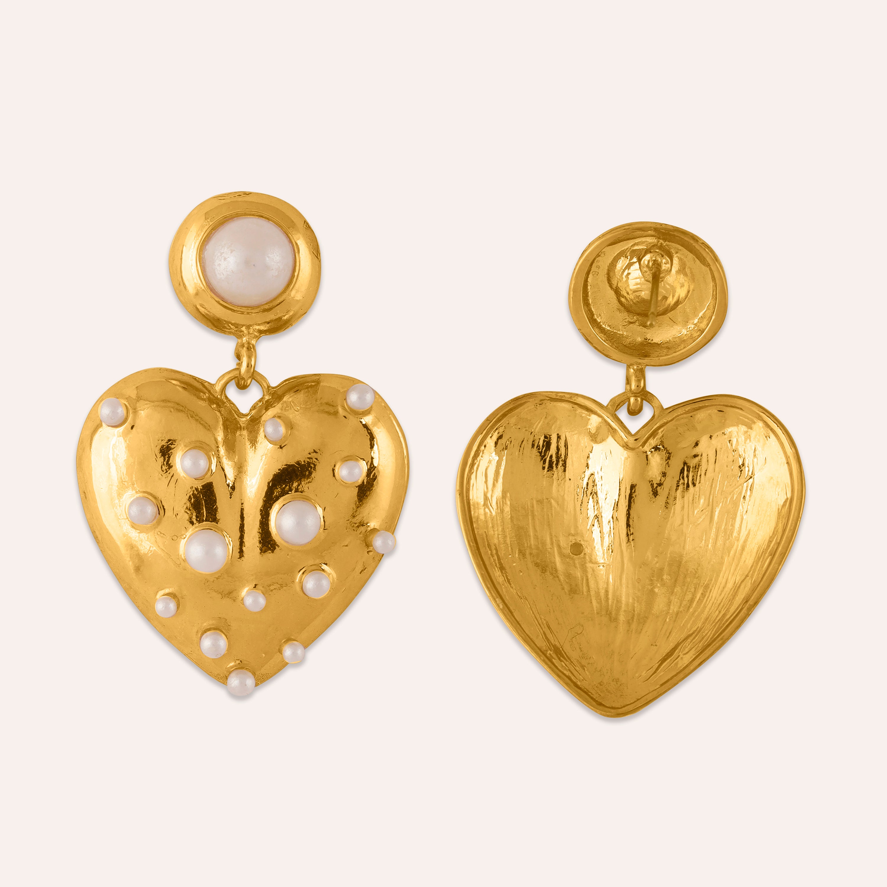 TFC Love Bump Gold Plated Dangler Earrings