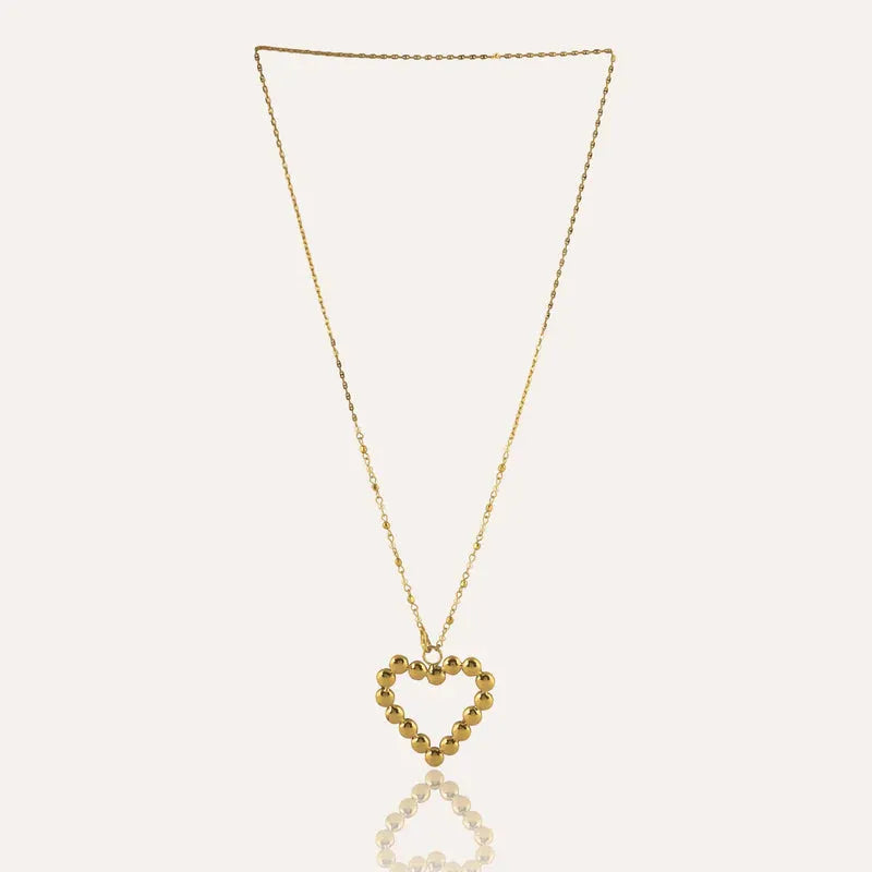 TFC Darling Heart Gold Plated Dangler Necklace and Earring Combo Set