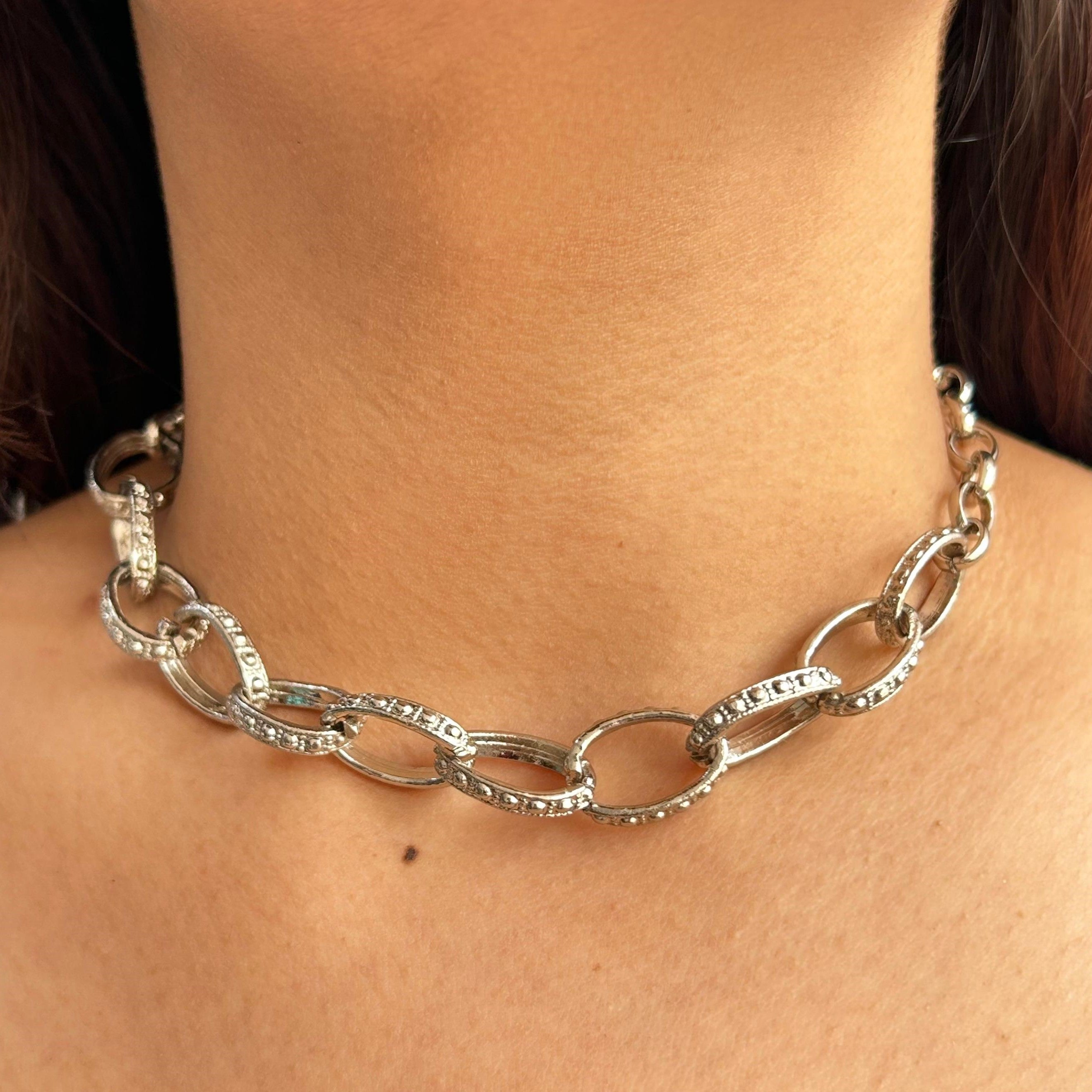 TFC Luxe Link Silver Plated Chain Necklace
