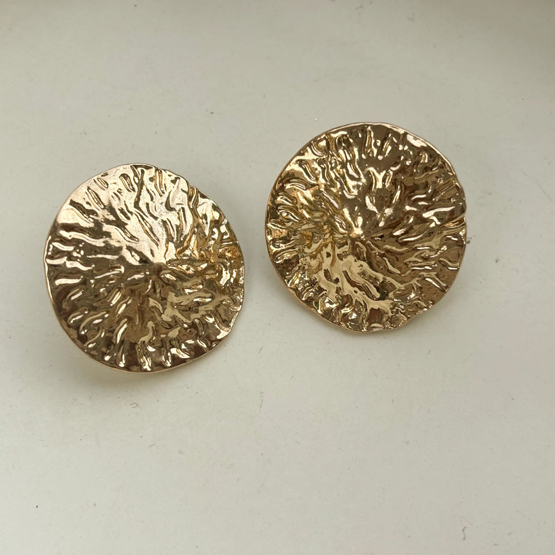 TFC Mashed 18K Gold Plated Stud Earrings