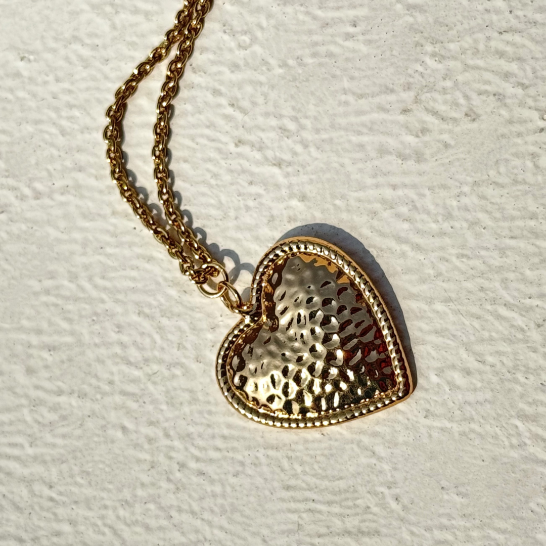 TFC Mashed Heart Gold Plated Pendant Necklace