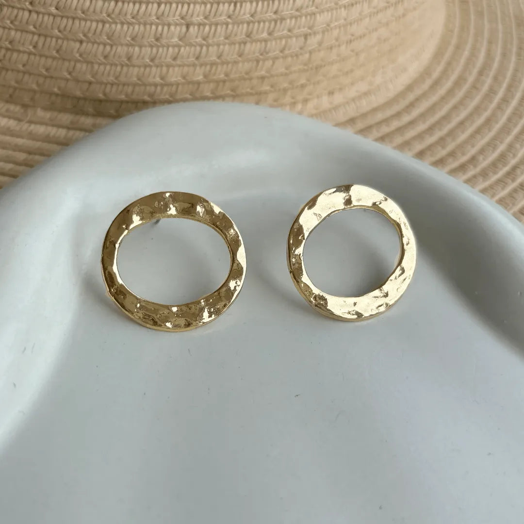 TFC Mini Circle Gold Plated Stud Earrings