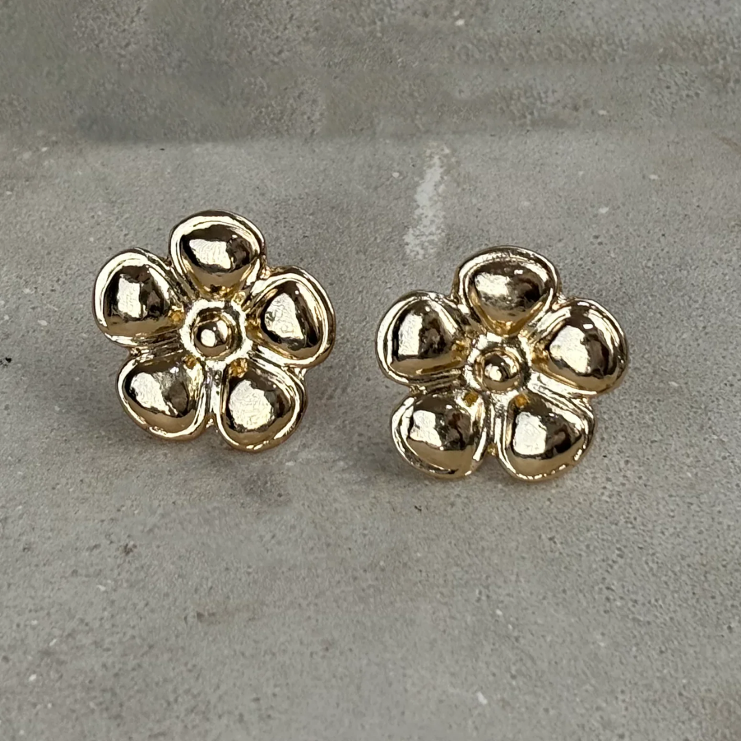 TFC Miniature Flower Gold Plated Stud Earrings