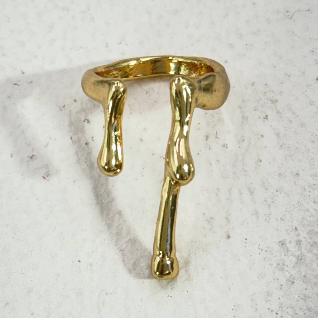 TFC 24K Molten Lava Gold Plated Adjustable Ring