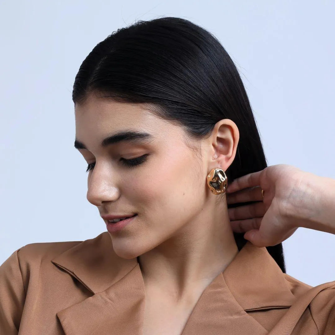 TFC Molten Oval Stud Earrings