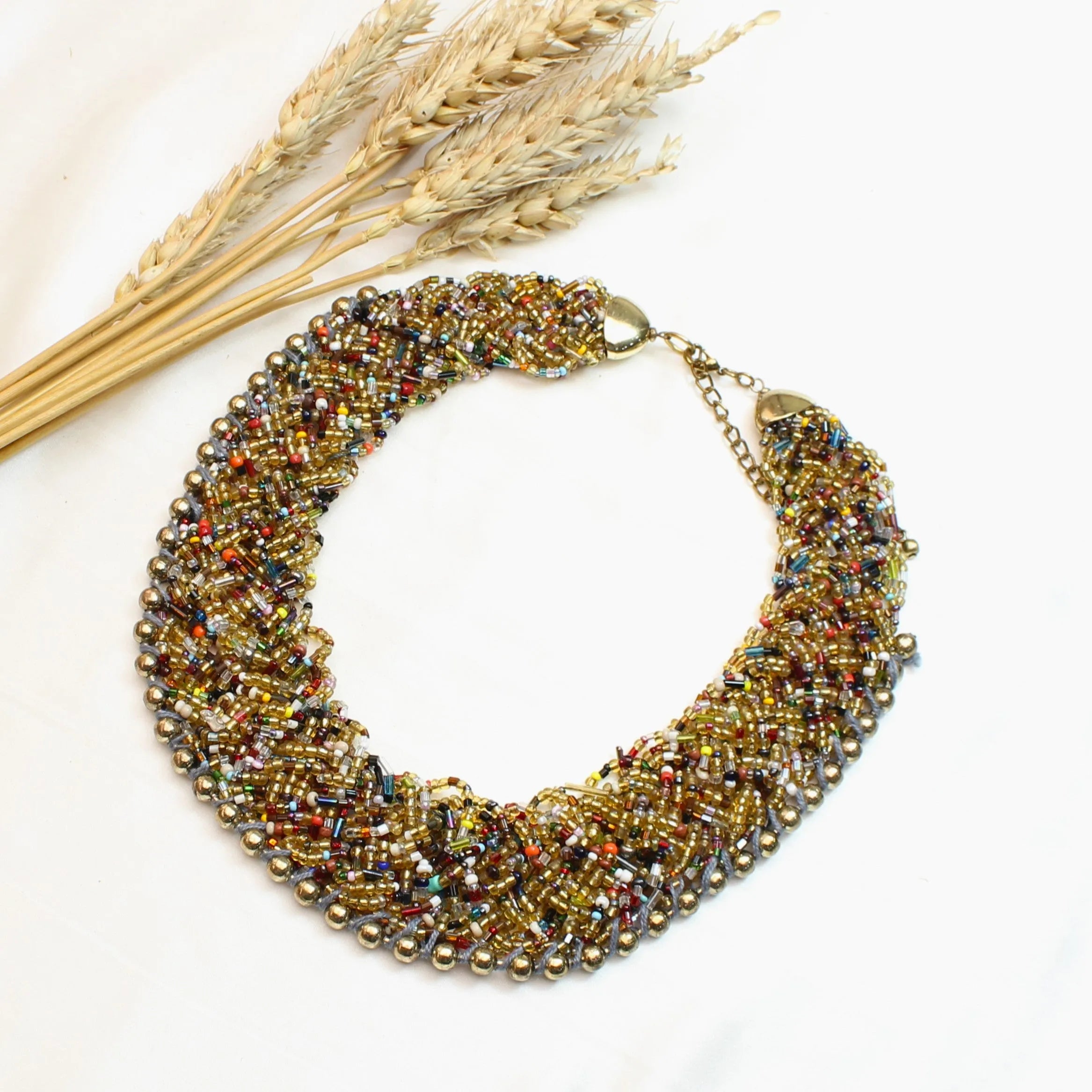 TFC Multi Mesh Gold Plated Mesh Necklace