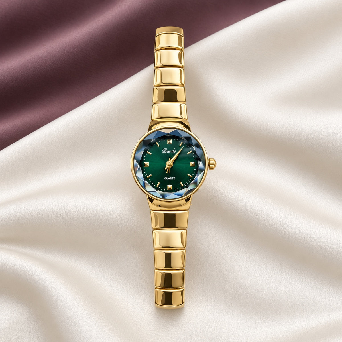 TFC Emerald Round Gold Plated Watch