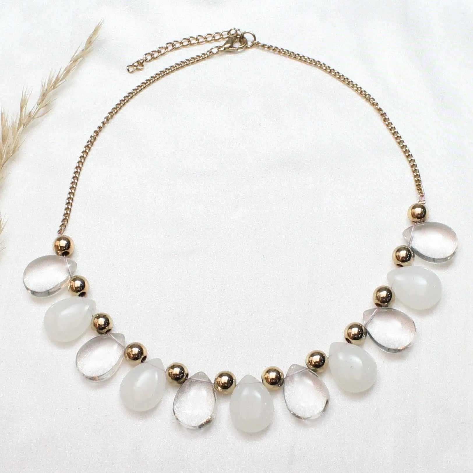 TFC Opaque White Crystal Necklace