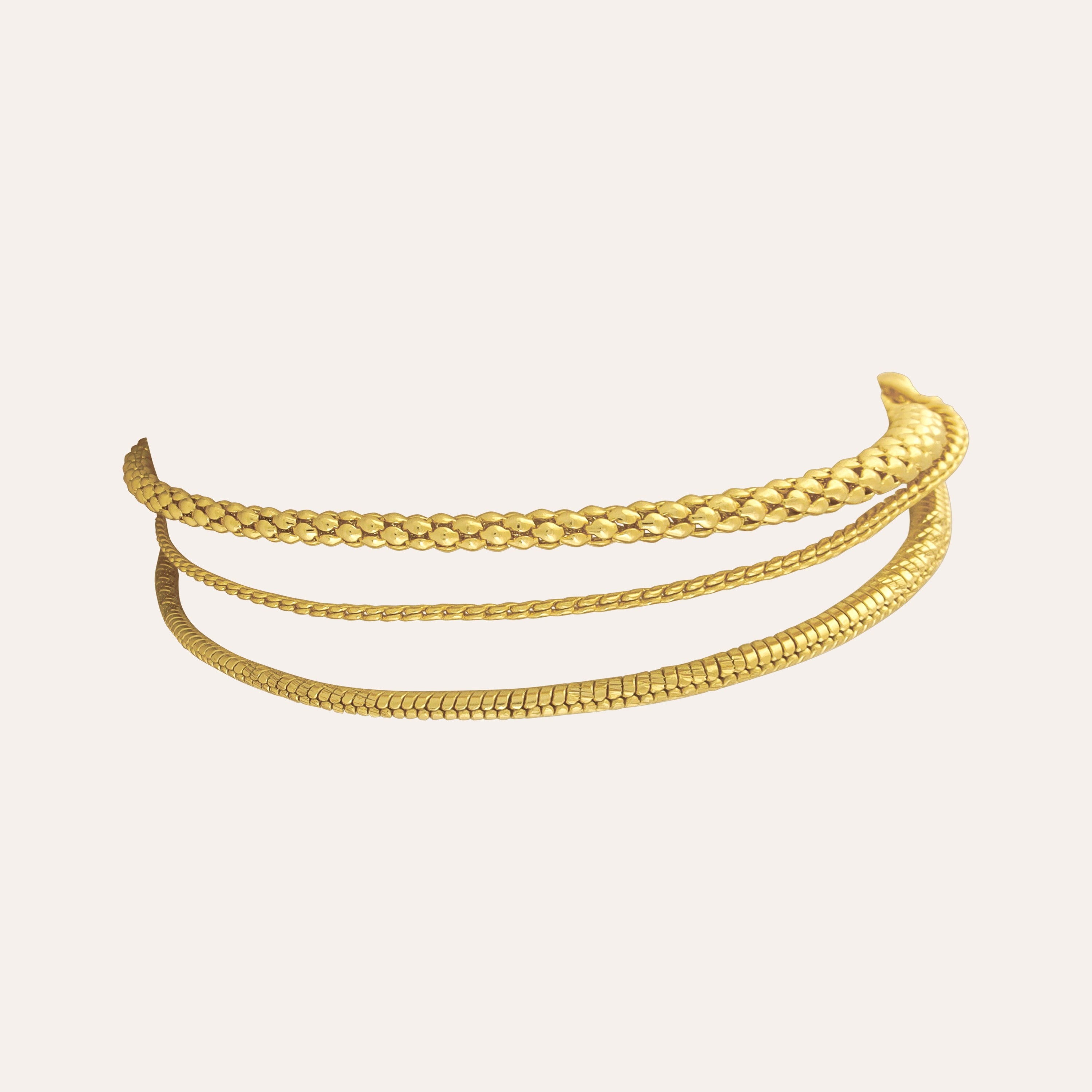 TFC 24K Paris Gold Plated Stacked Bracelet